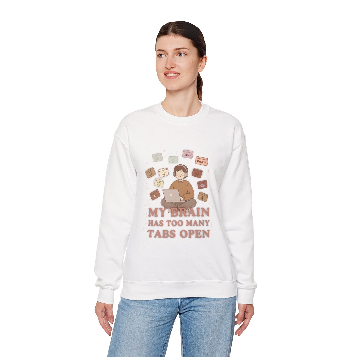 The "Balanced Chaos" Earth Tone ADHD Crewneck