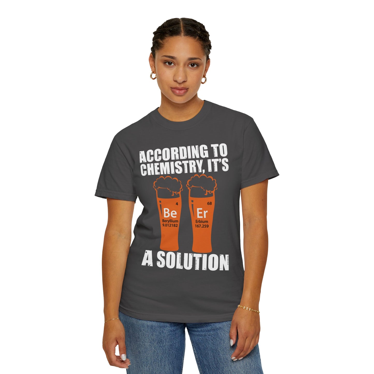 Viral Science BeEr Chemistry T-Shirt - Periodic Table Elements Graphic Comfort Colors Ring Spun Cotton Tee - Gift for Science Nerds