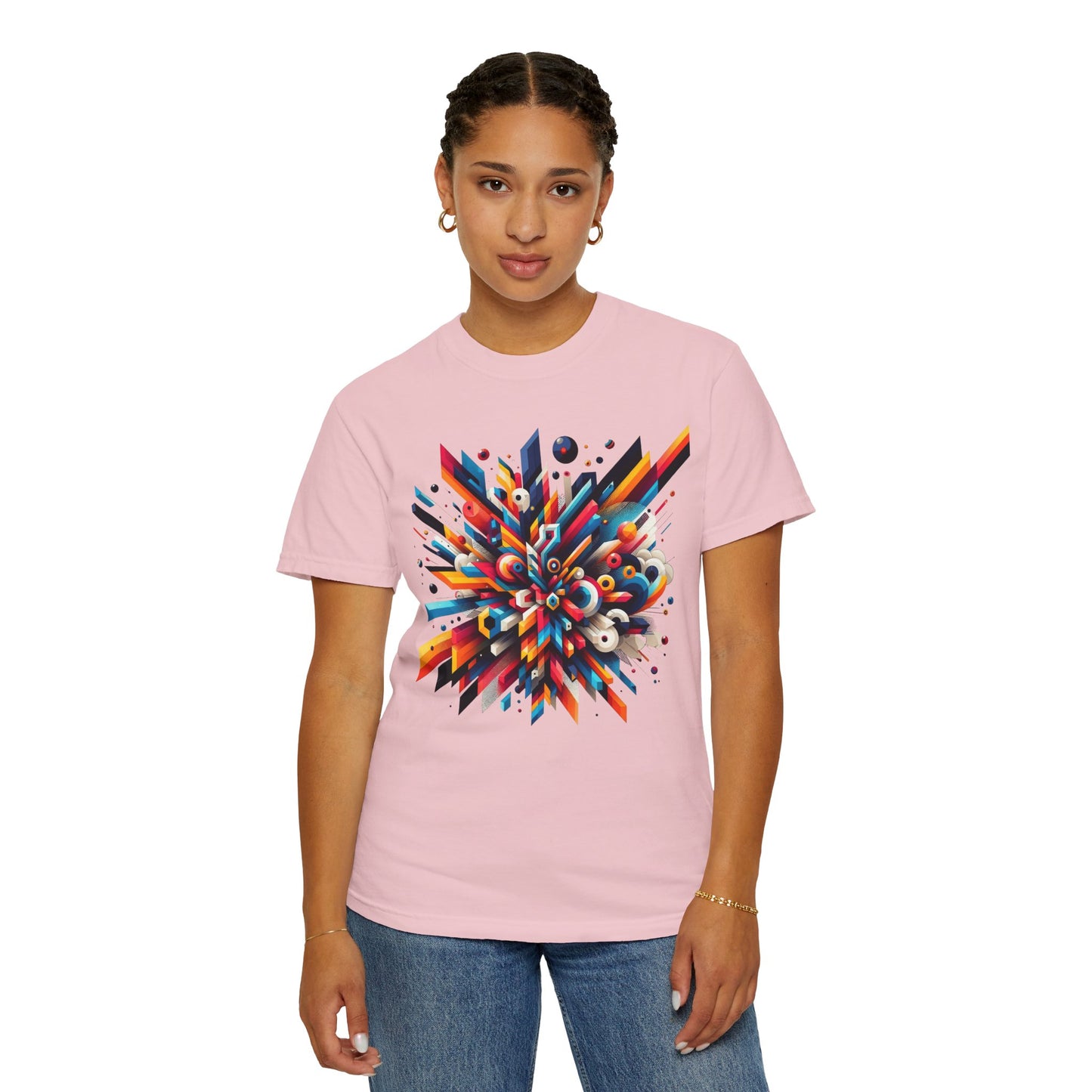 Abstract Art Energy Shirt | Comfort Colors 1717 | Vibrant Geometric Explosion Tee | Soft Washed Garment Dyed Cotton | Artistic Streetwear