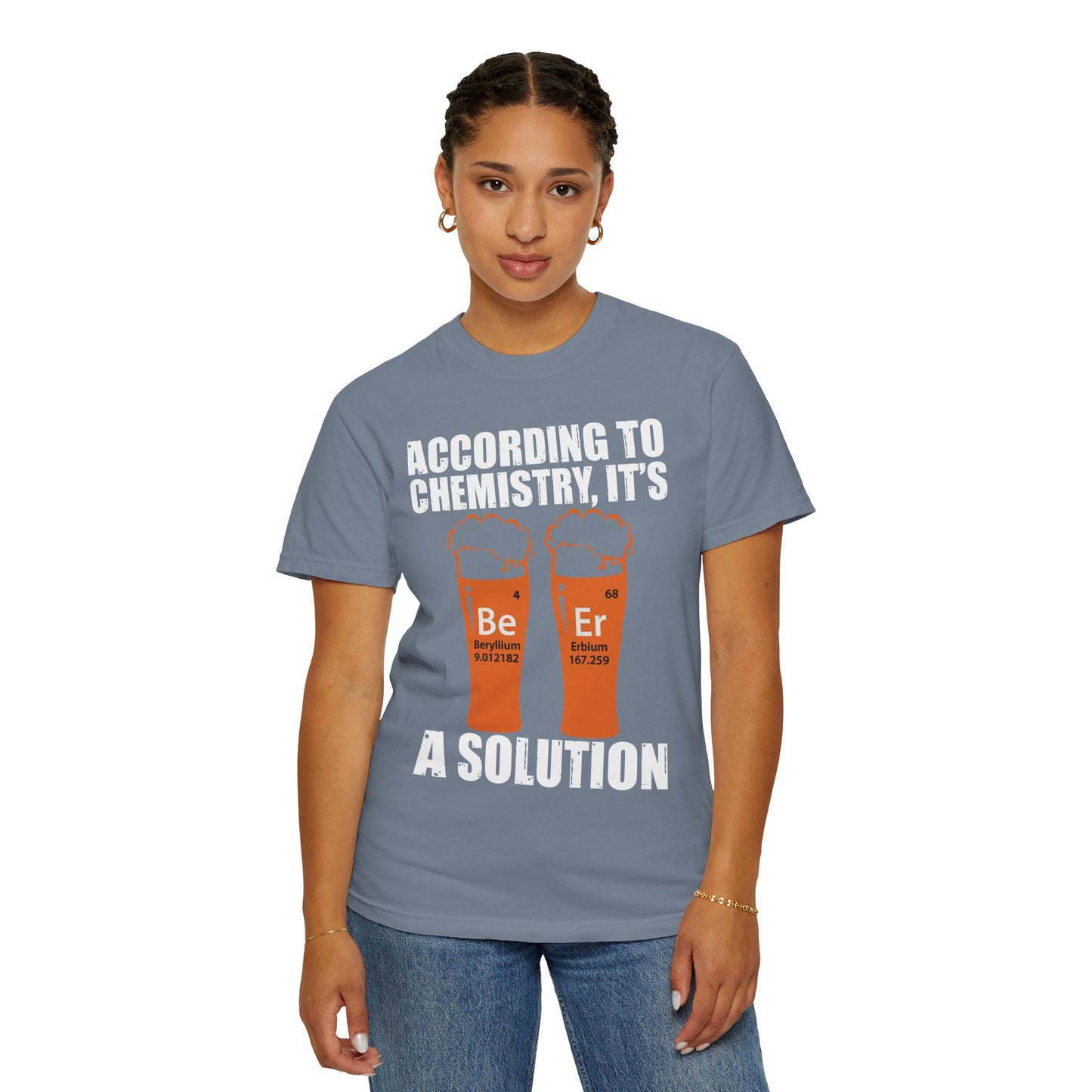 Viral Science BeEr Chemistry T-Shirt - Periodic Table Elements Graphic Comfort Colors Ring Spun Cotton Tee - Gift for Science Nerds