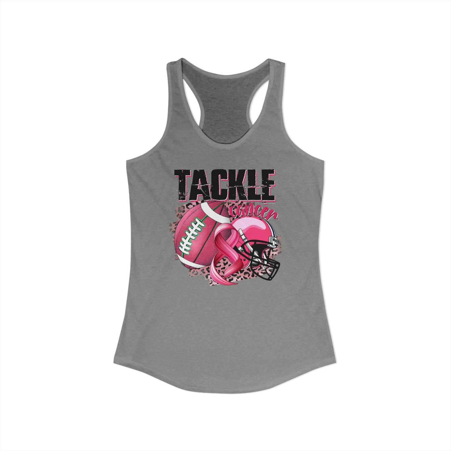 Tackle Cancer Pink Ribbon & Football Women’s Tank Top - Empowerment Through Sport
