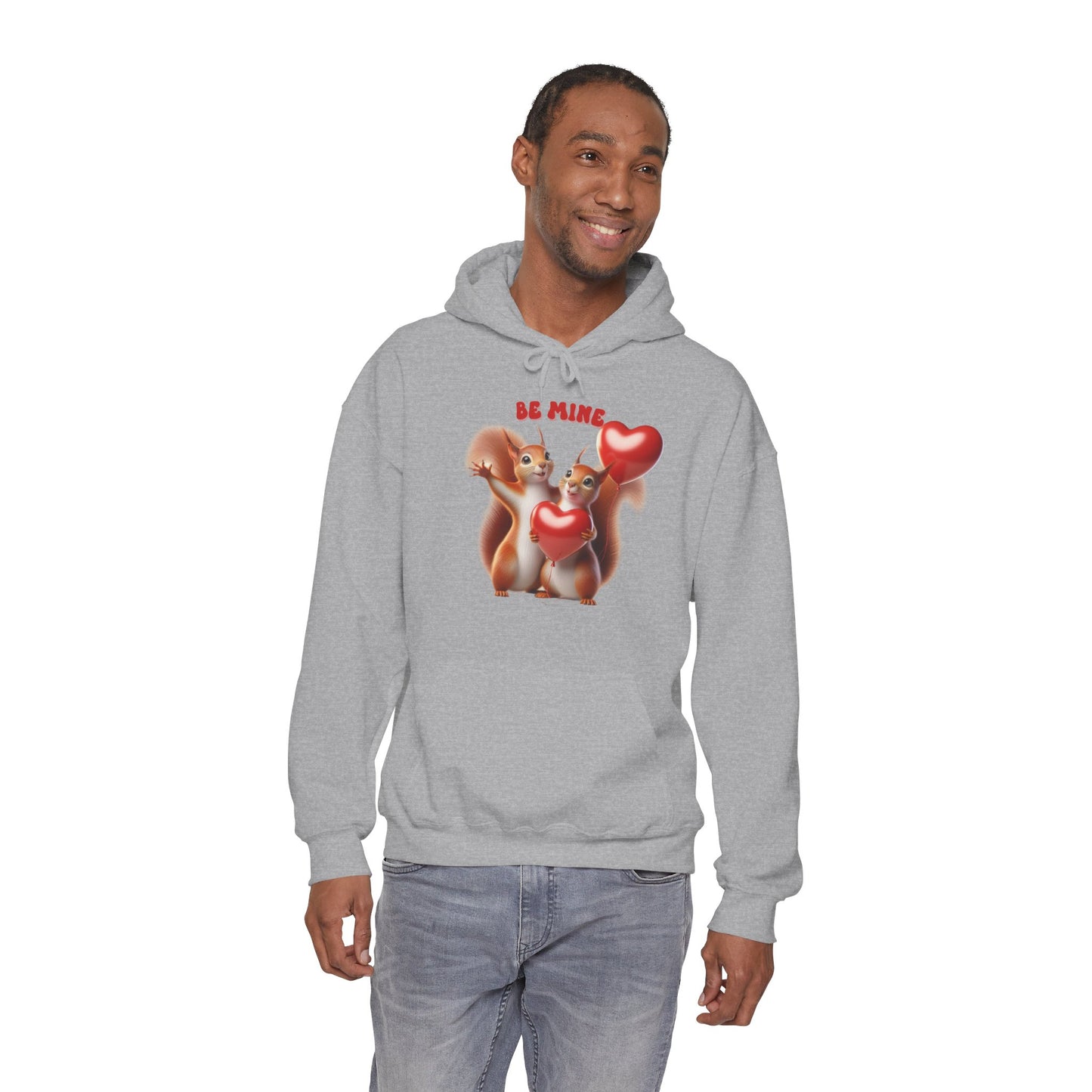 Nutty for You: "Be Mine" Squirrel Couple Love Heart Hoodie