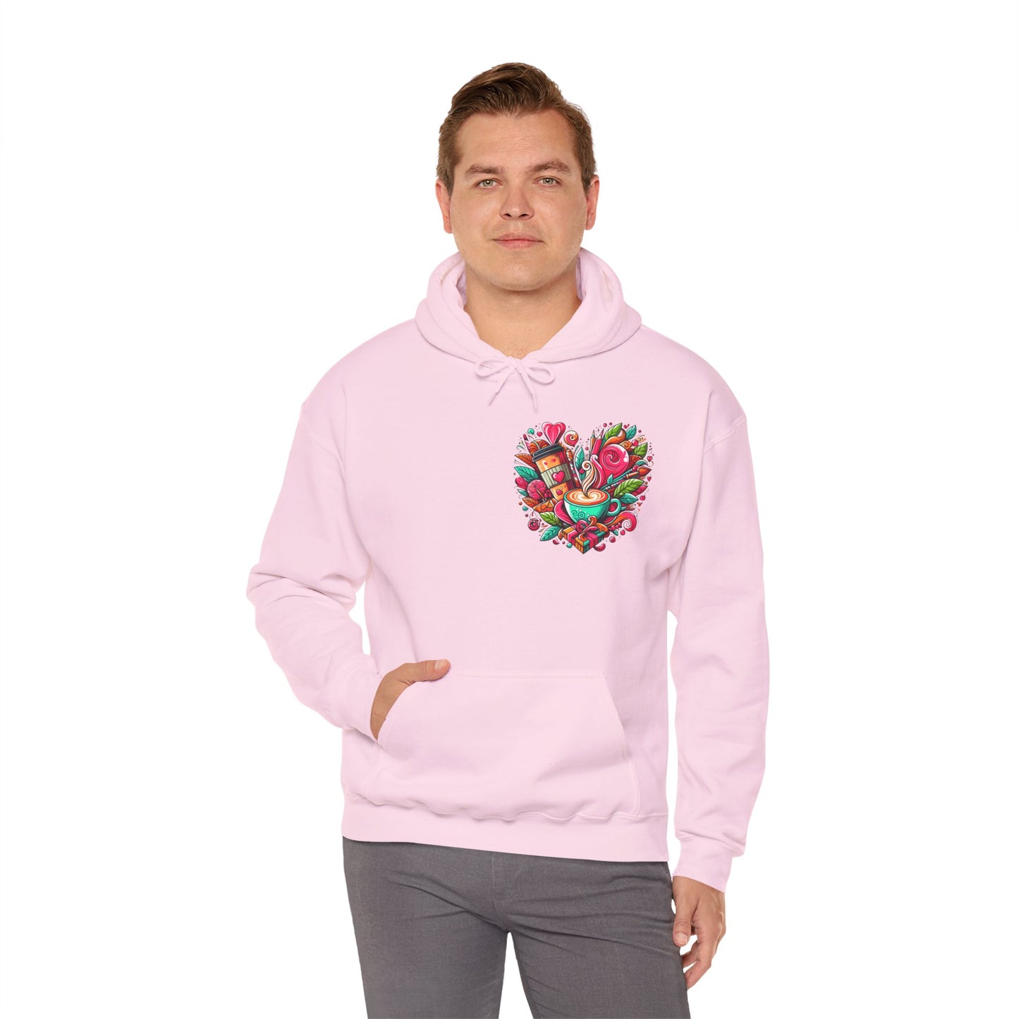 Urban Brew: Vibrant Graffiti Coffee Love Heart Hoodie
