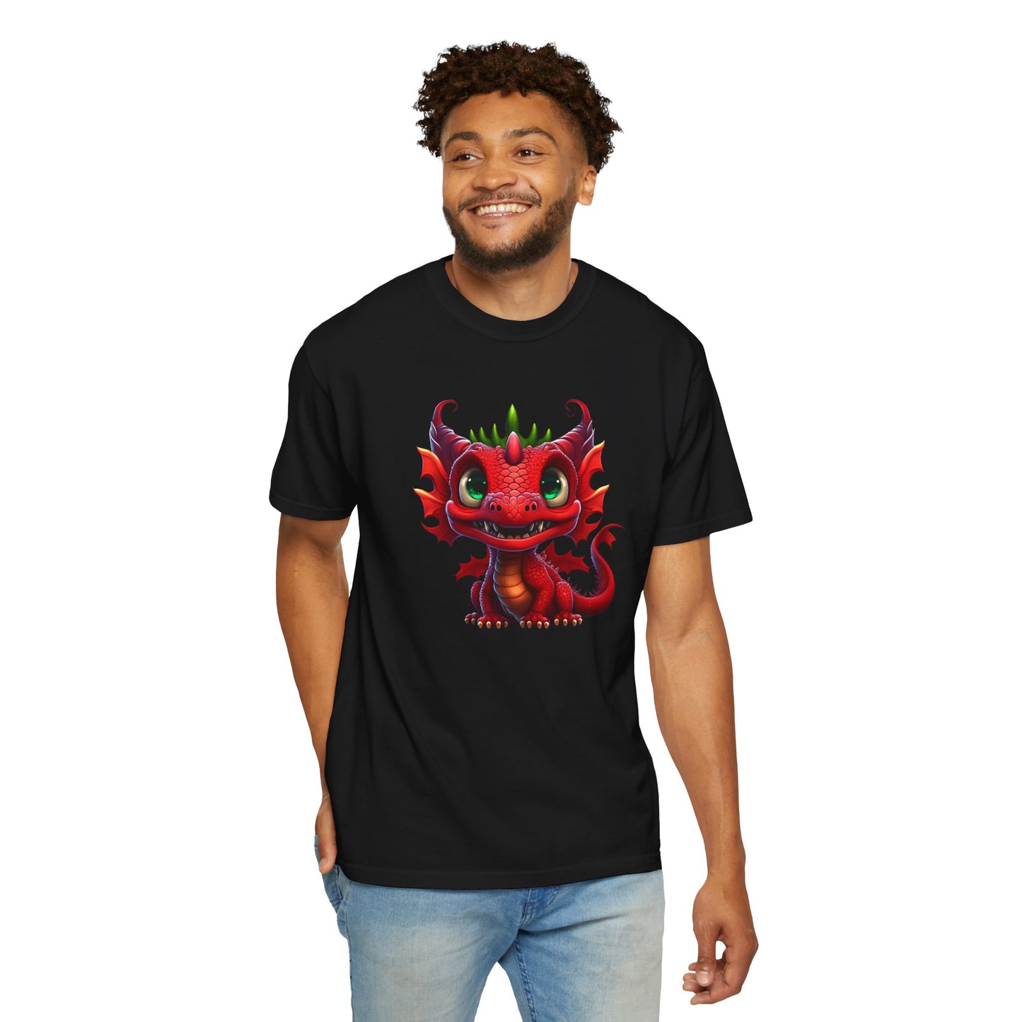 Playful Dragon Delight - Unique Cartoon-Style Dragon T-Shirt Design for Fun and Fantasy Lovers