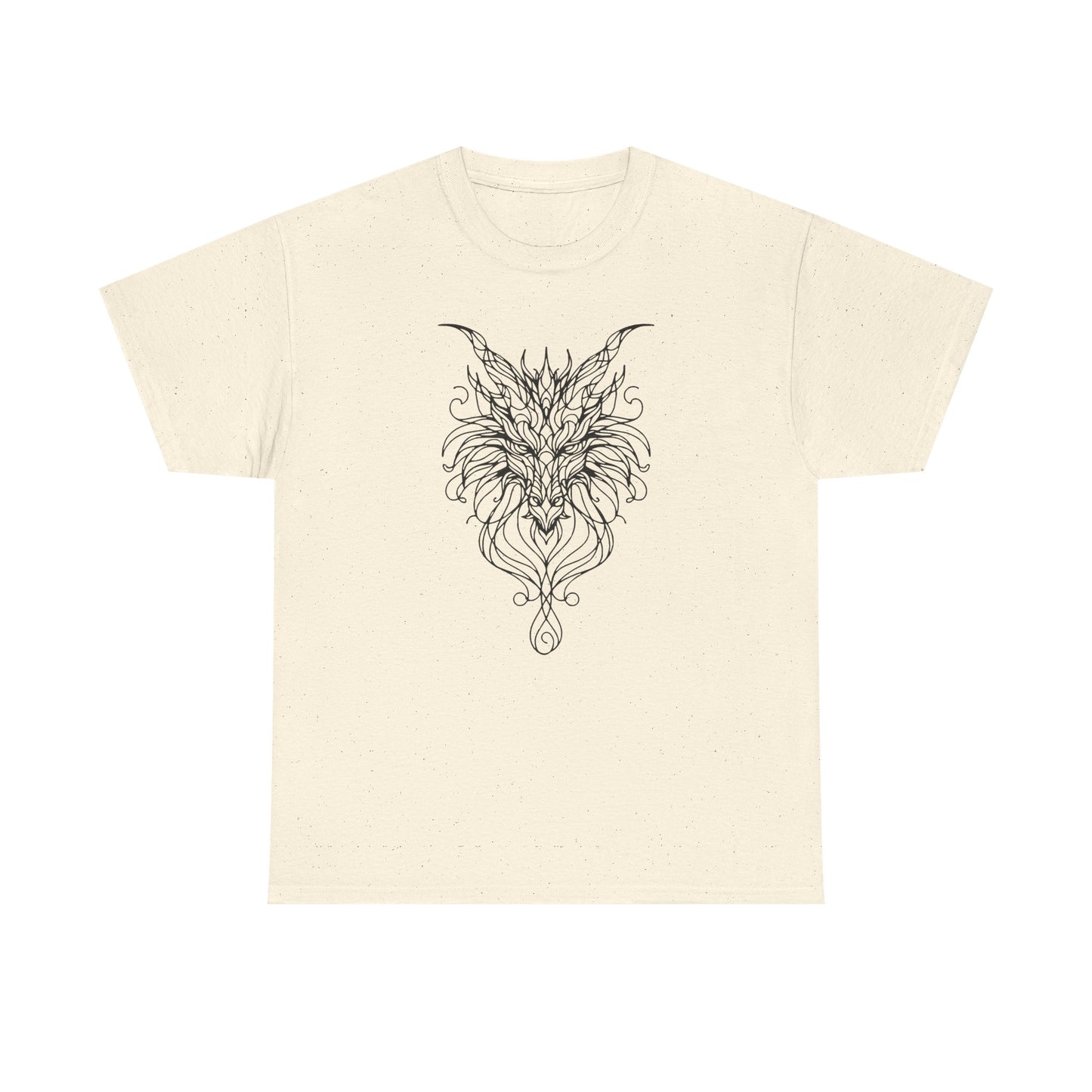 Dragon Line Art Shirt | Mythical Creature Sketch Tee | Minimalist Tattoo Style Top | Intricate Fantasy Art Gift | Unisex White T-Shirt