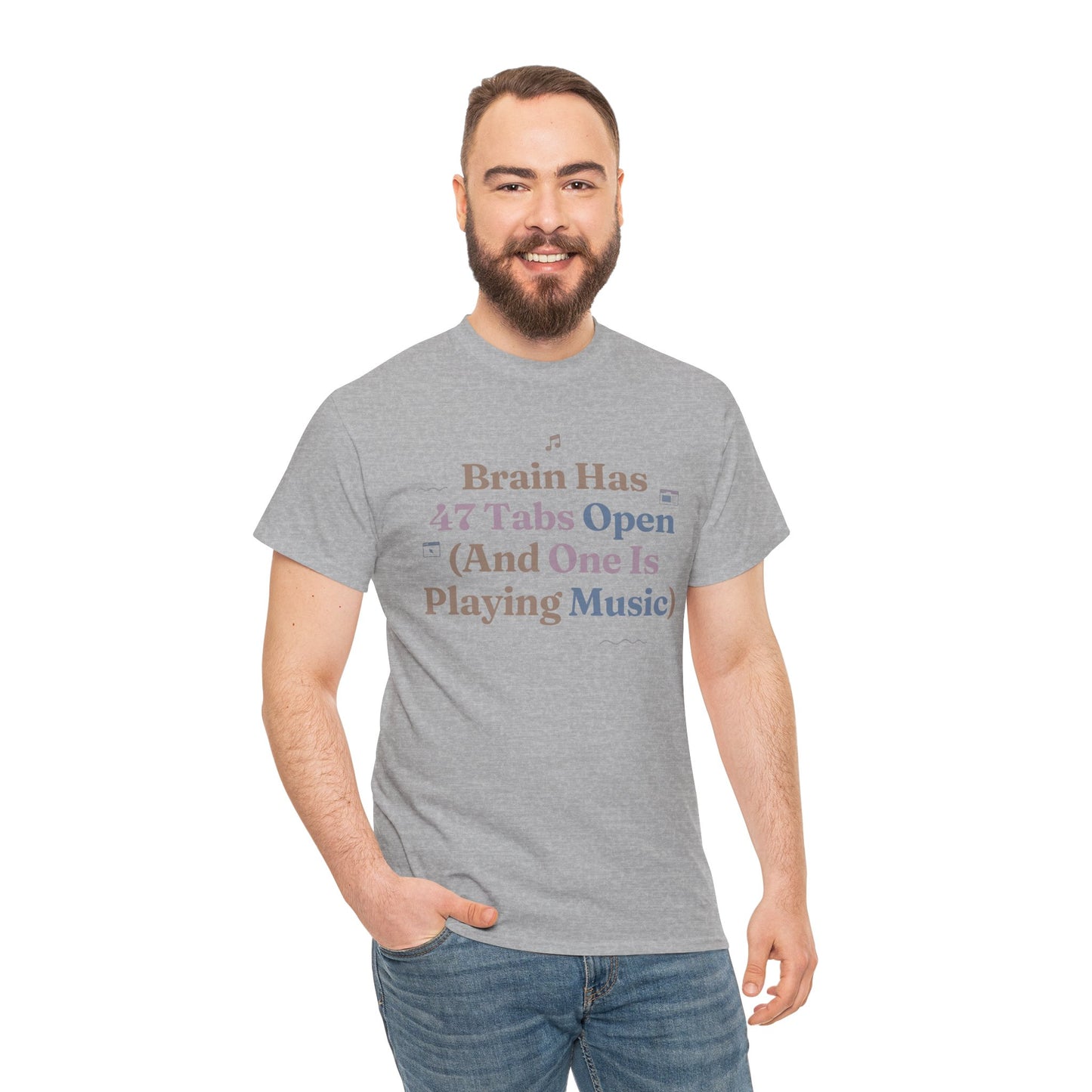 ADHD Lofi Aesthetic: 'Brain Has 47 Tabs Open (And One Is Playing Music)' Graphic Tee