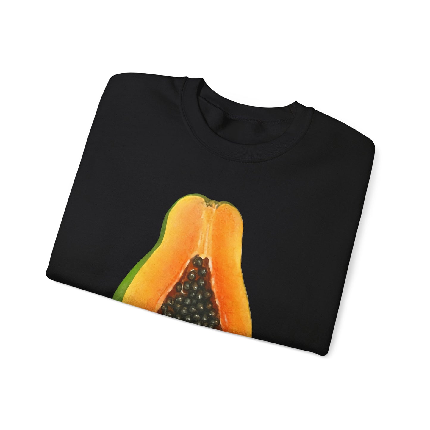 Papaya Slice Crewneck Sweatshirt | Aesthetic Tropical Fruit Pullover | Funny Lazy Halloween Costume & Foodie Gift