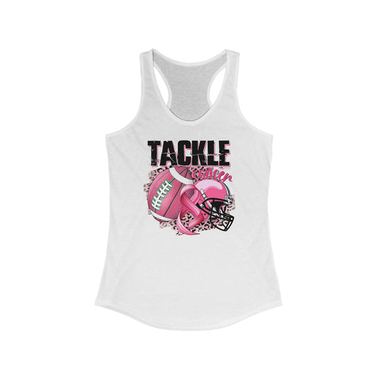 Tackle Cancer Pink Ribbon & Football Women’s Tank Top - Empowerment Through Sport