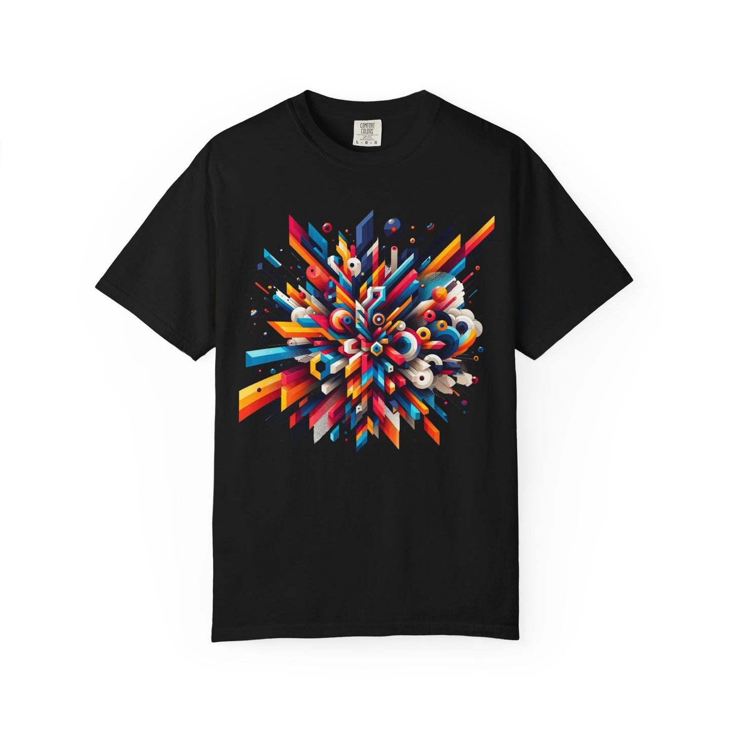 Abstract Art Energy Shirt | Comfort Colors 1717 | Vibrant Geometric Explosion Tee | Soft Washed Garment Dyed Cotton | Artistic Streetwear