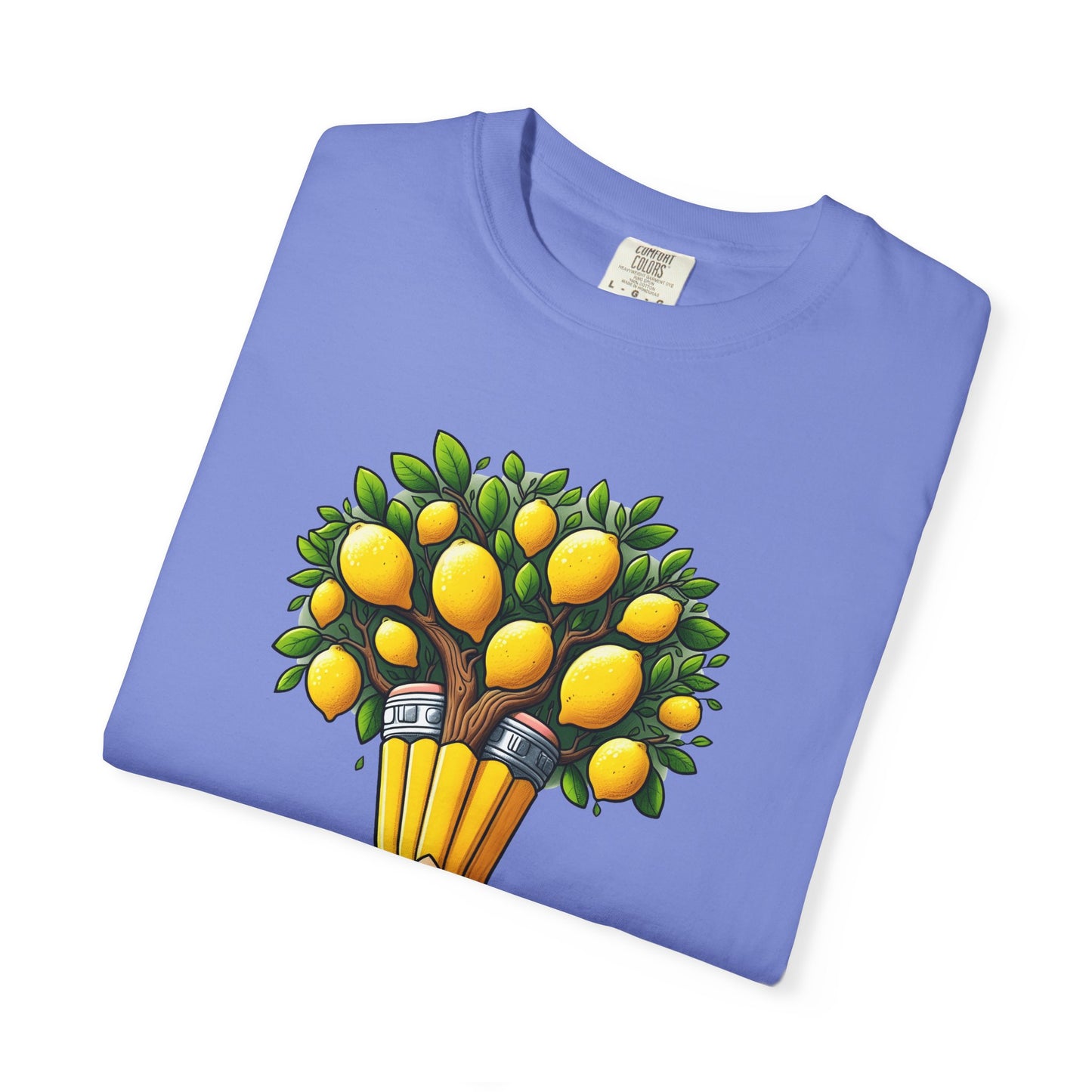Artistic Lemon Pencil Tree T-Shirt - Unique Art & Nature Celebrating Growth and Imagination
