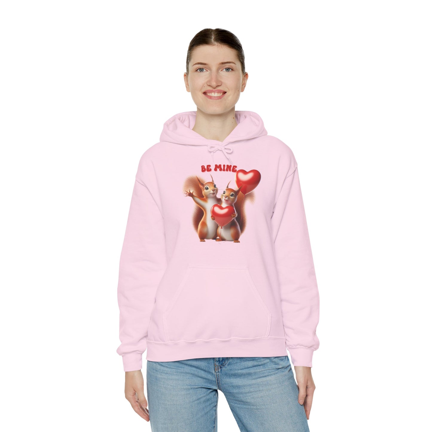Nutty for You: "Be Mine" Squirrel Couple Love Heart Hoodie