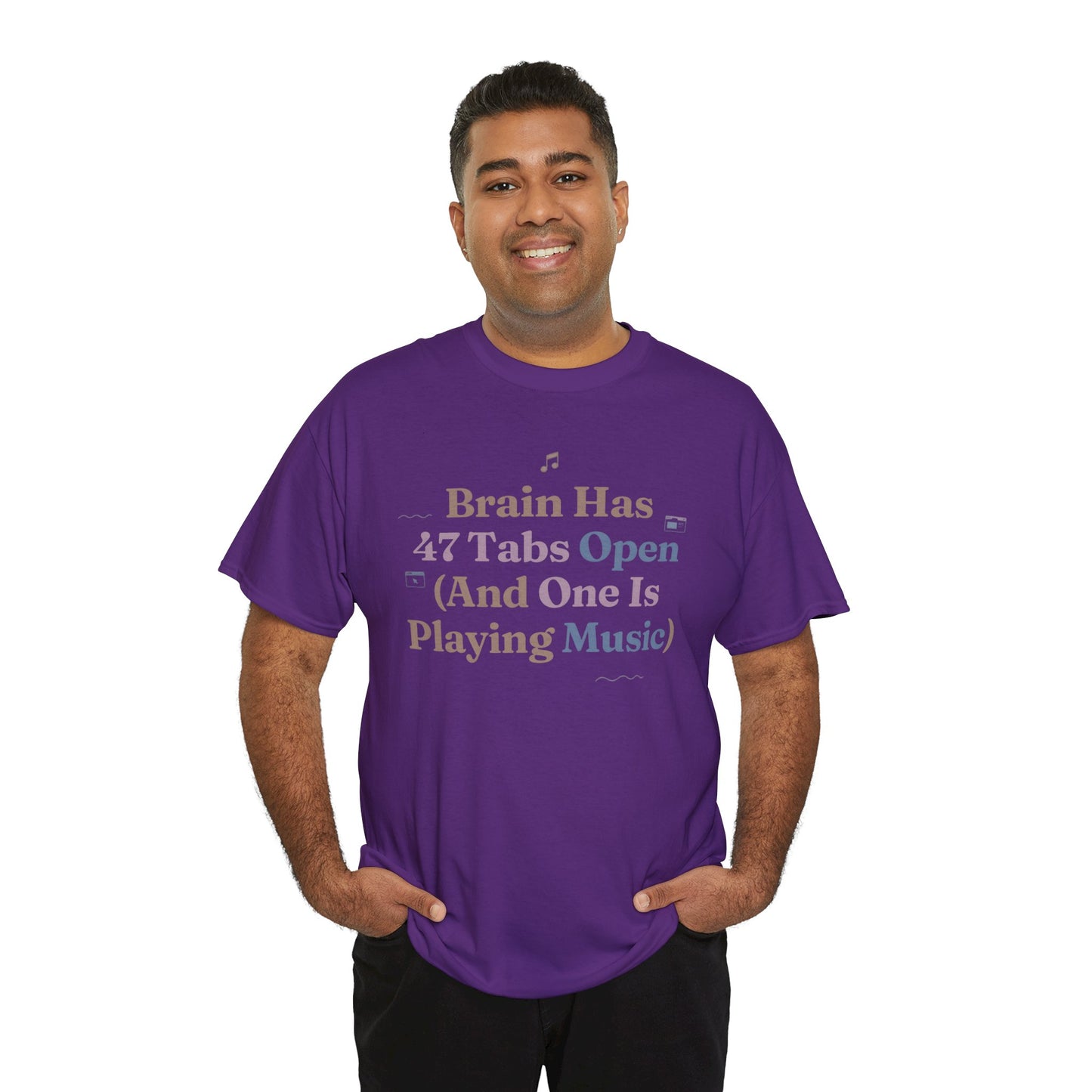 ADHD Lofi Aesthetic: 'Brain Has 47 Tabs Open (And One Is Playing Music)' Graphic Tee