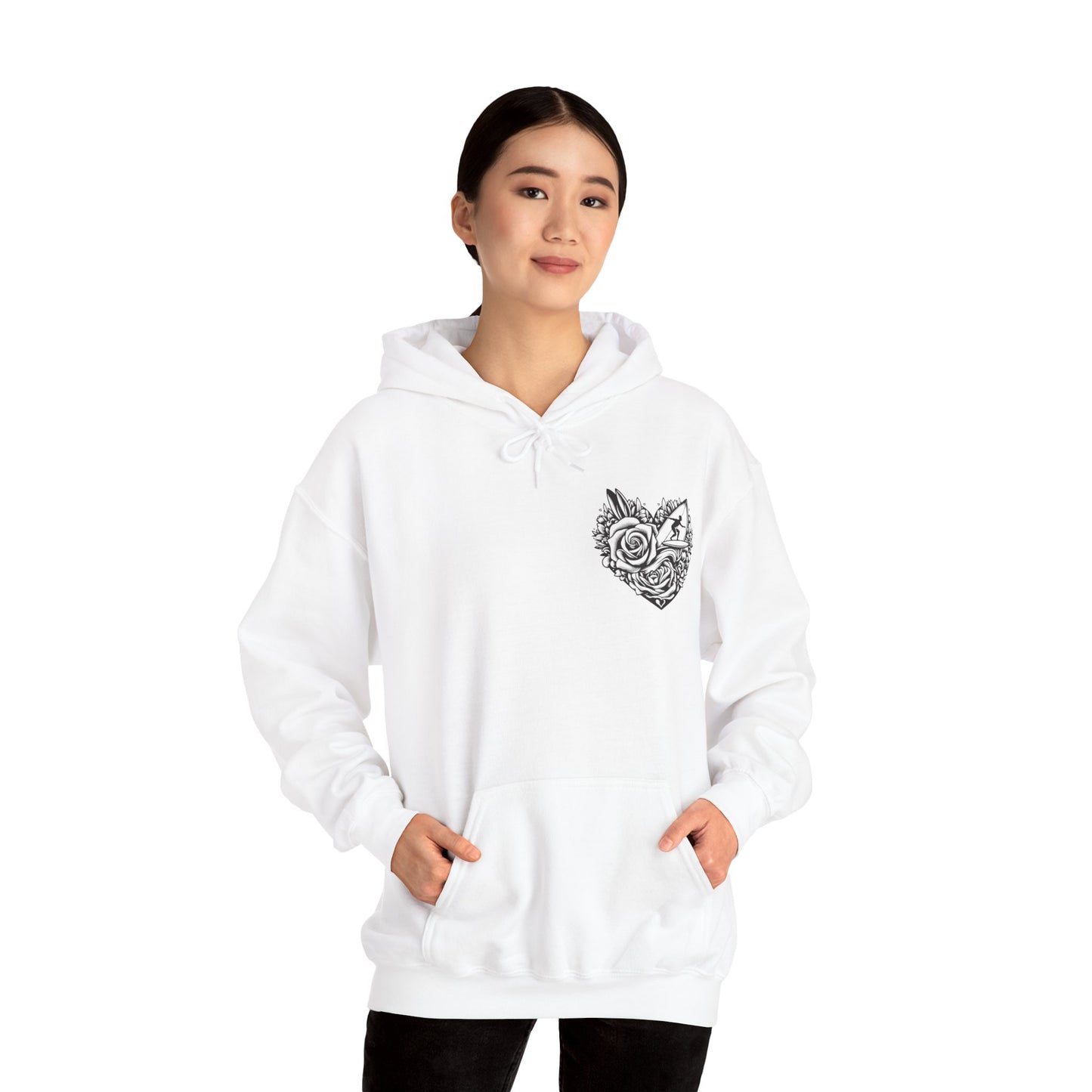 Viral Light Pink Fox Heart Hoodie - Cute Embroidered Animal Unisex Sweatshirt