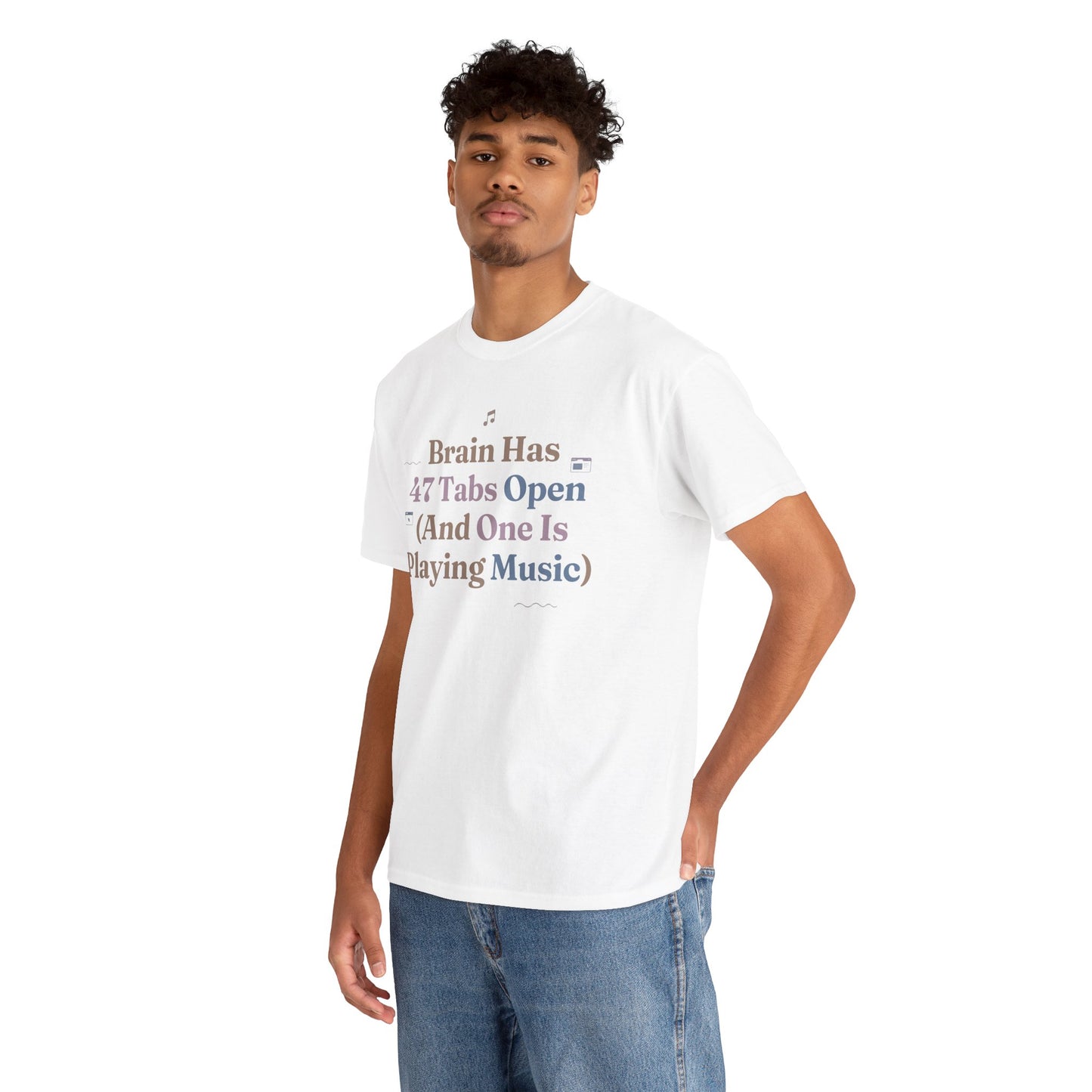 ADHD Lofi Aesthetic: 'Brain Has 47 Tabs Open (And One Is Playing Music)' Graphic Tee