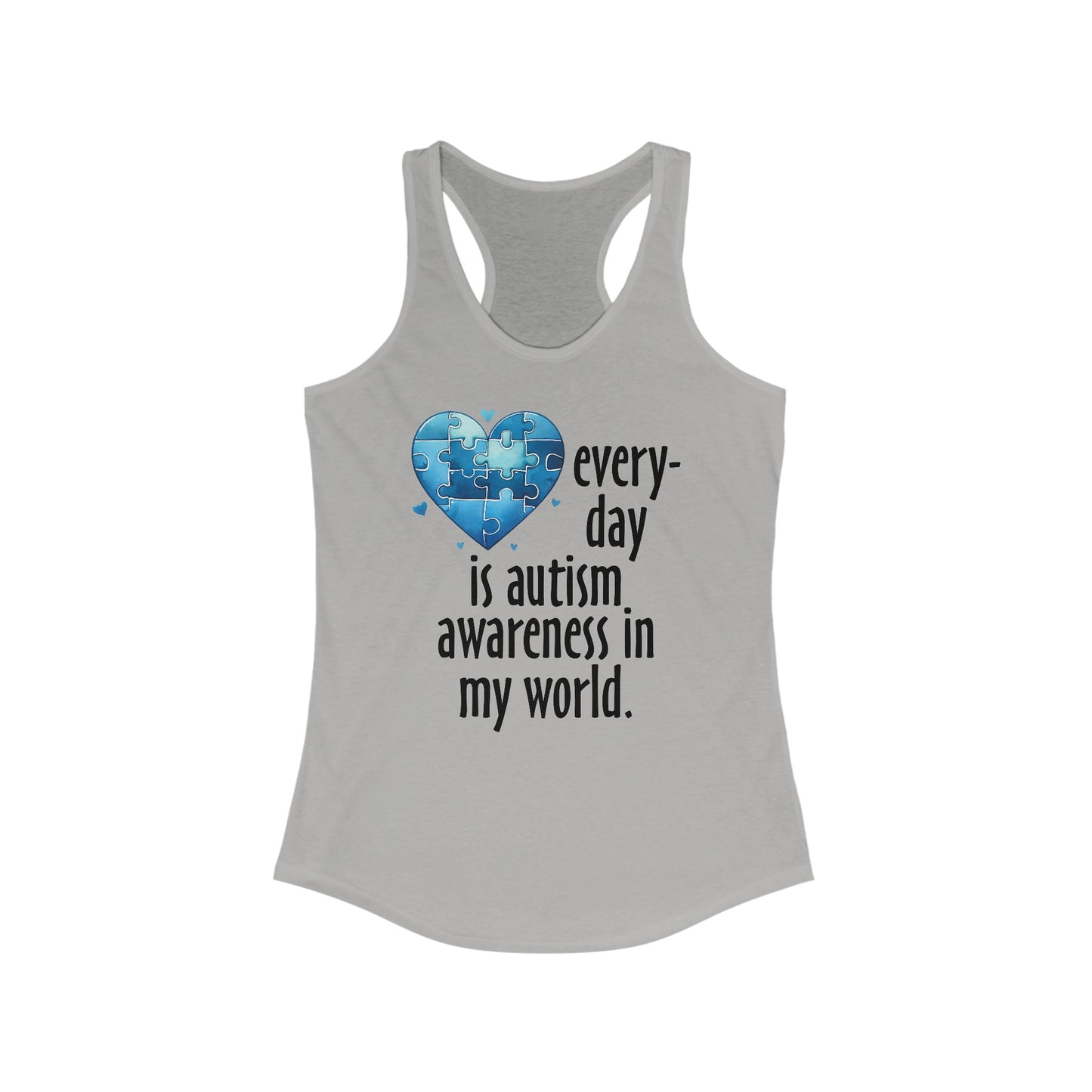 Everyday Awareness - Women’s Autism Support Tank Top with Heart Puzzle Design