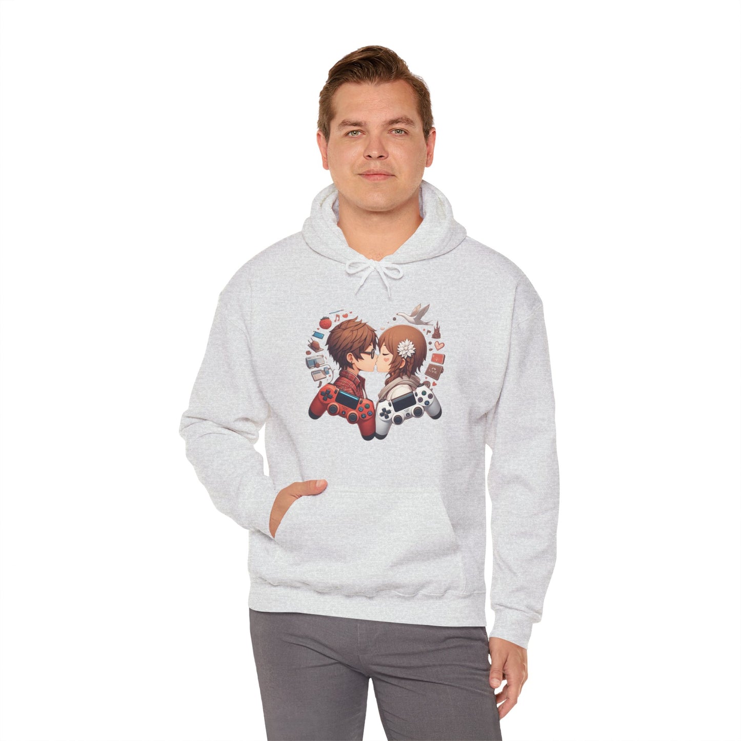 Retro Cyberpunk Gaming Couple Hoodie | Kawaii Valentine's Day Gamer Gift