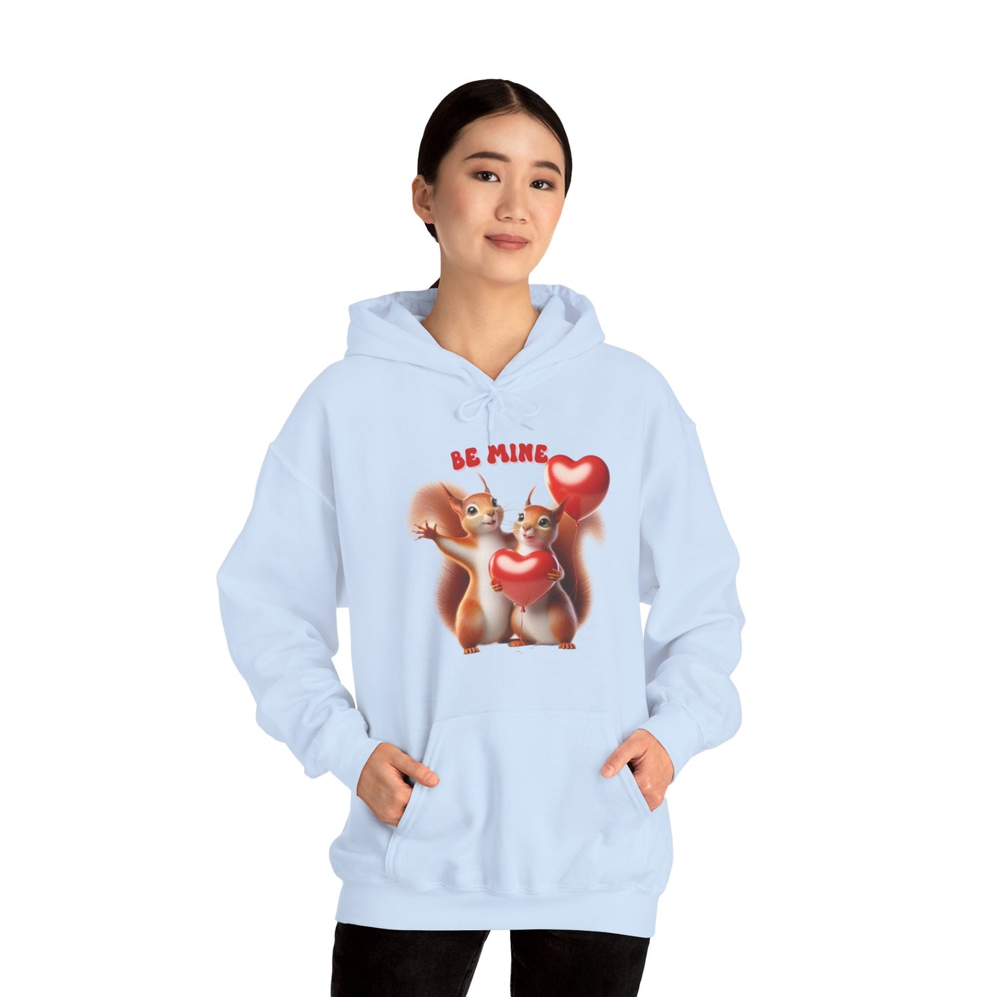 Nutty for You: "Be Mine" Squirrel Couple Love Heart Hoodie