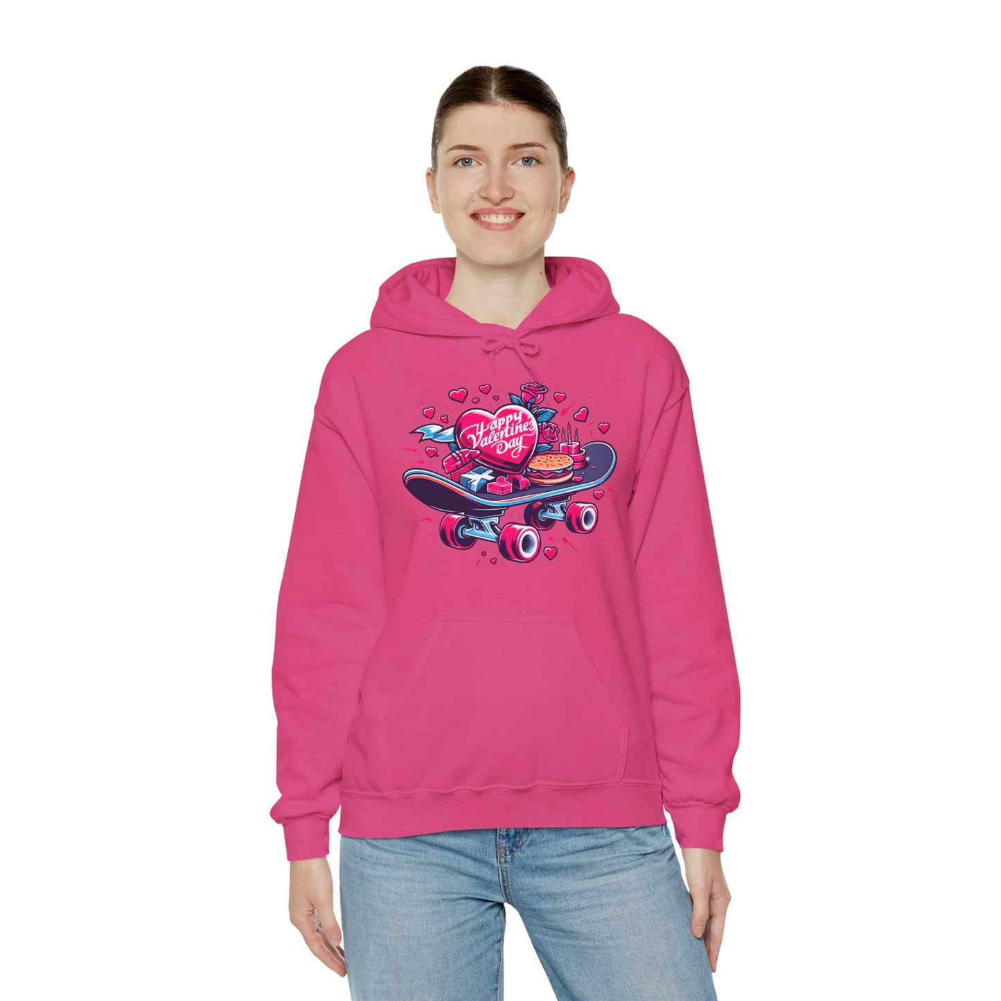 Skateboard Valentine's Hoodie | Edgy "Ride & Love" Graphic Sweatshirt | Funny Skater Gift