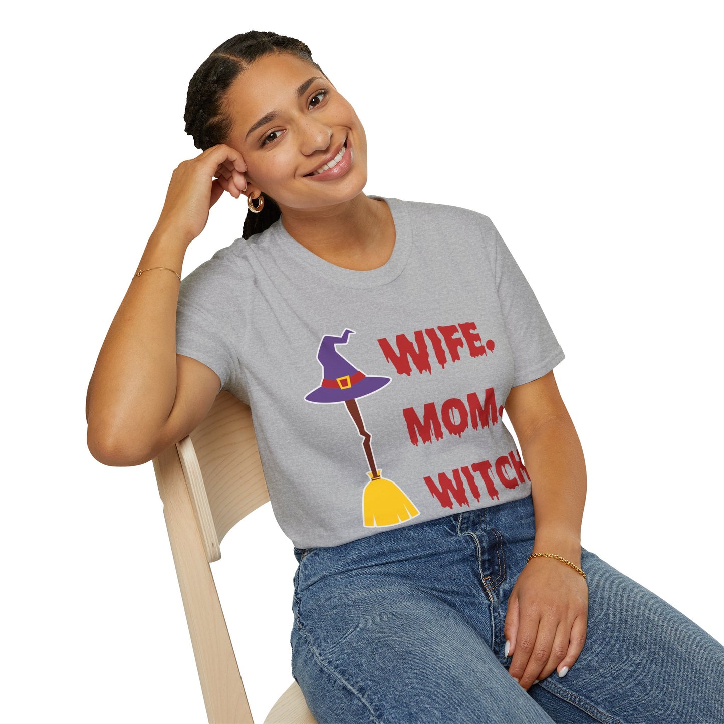 Spooky ‘Wife. Mom. Witch.’ Halloween Tee - Fun & Festive Holiday Apparel