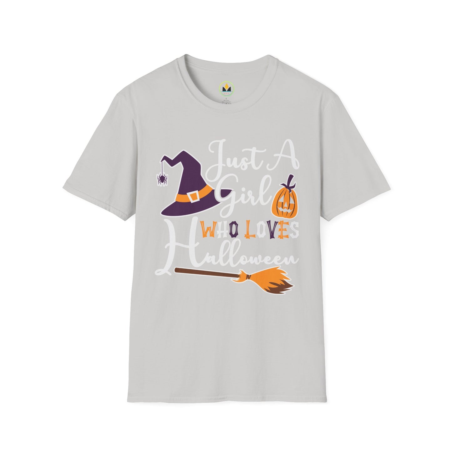 Just A Girl Who Loves Halloween - Witch & Pumpkin Unisex Softstyle T-Shirt