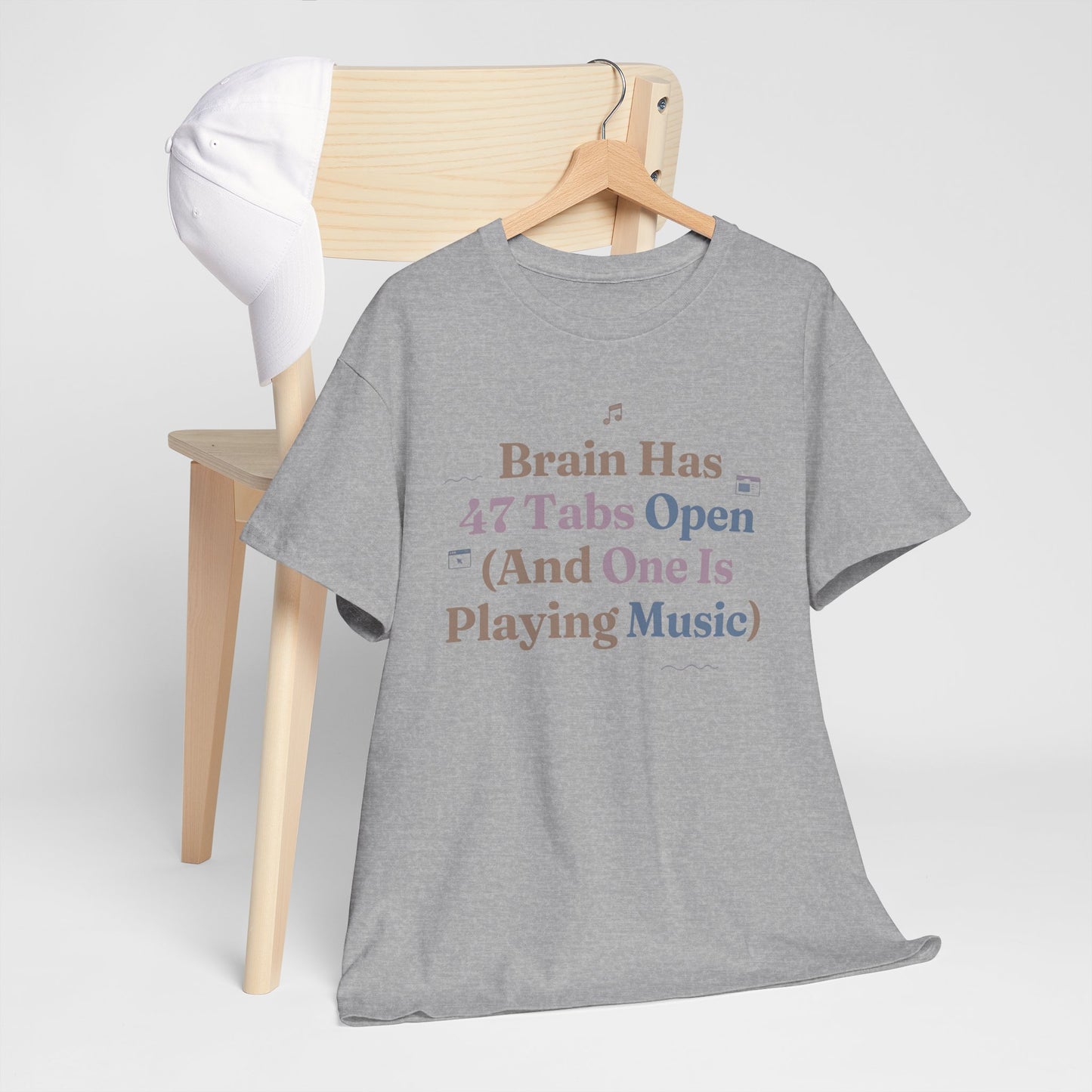 ADHD Lofi Aesthetic: 'Brain Has 47 Tabs Open (And One Is Playing Music)' Graphic Tee