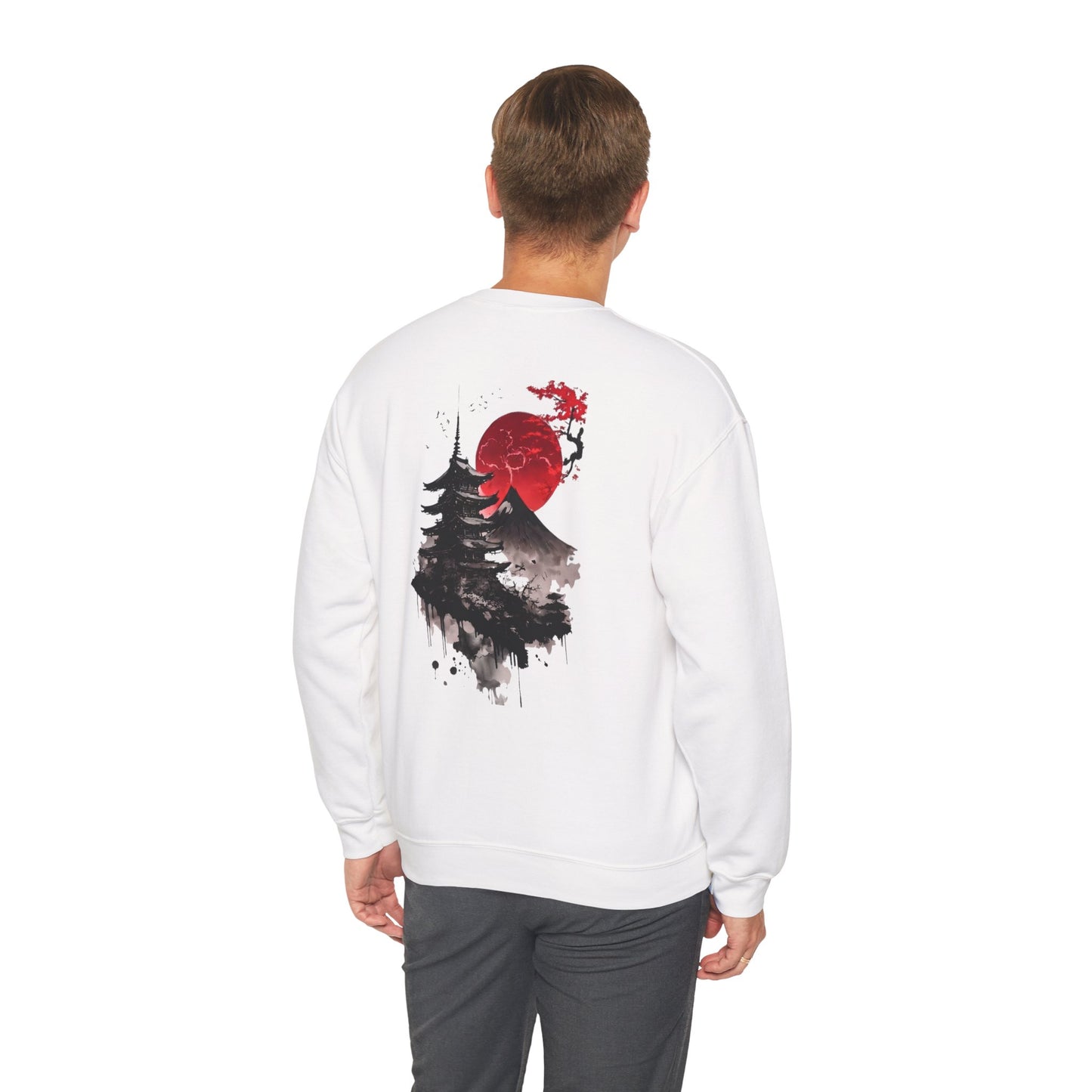 Minimalist Sakura Sweatshirt – Japanese Cherry Blossom Crewneck, Aesthetic Floral Pullover, Unisex Streetwear Gift