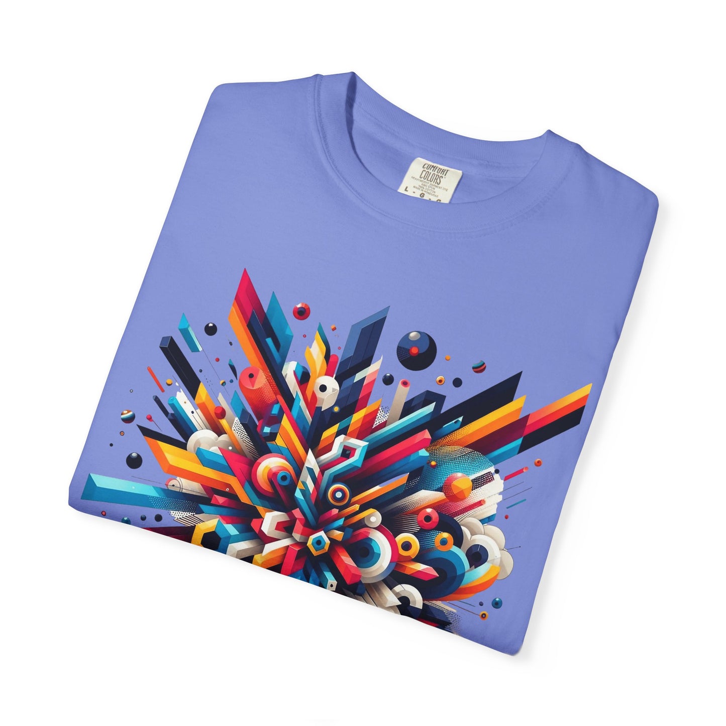 Abstract Art Energy Shirt | Comfort Colors 1717 | Vibrant Geometric Explosion Tee | Soft Washed Garment Dyed Cotton | Artistic Streetwear