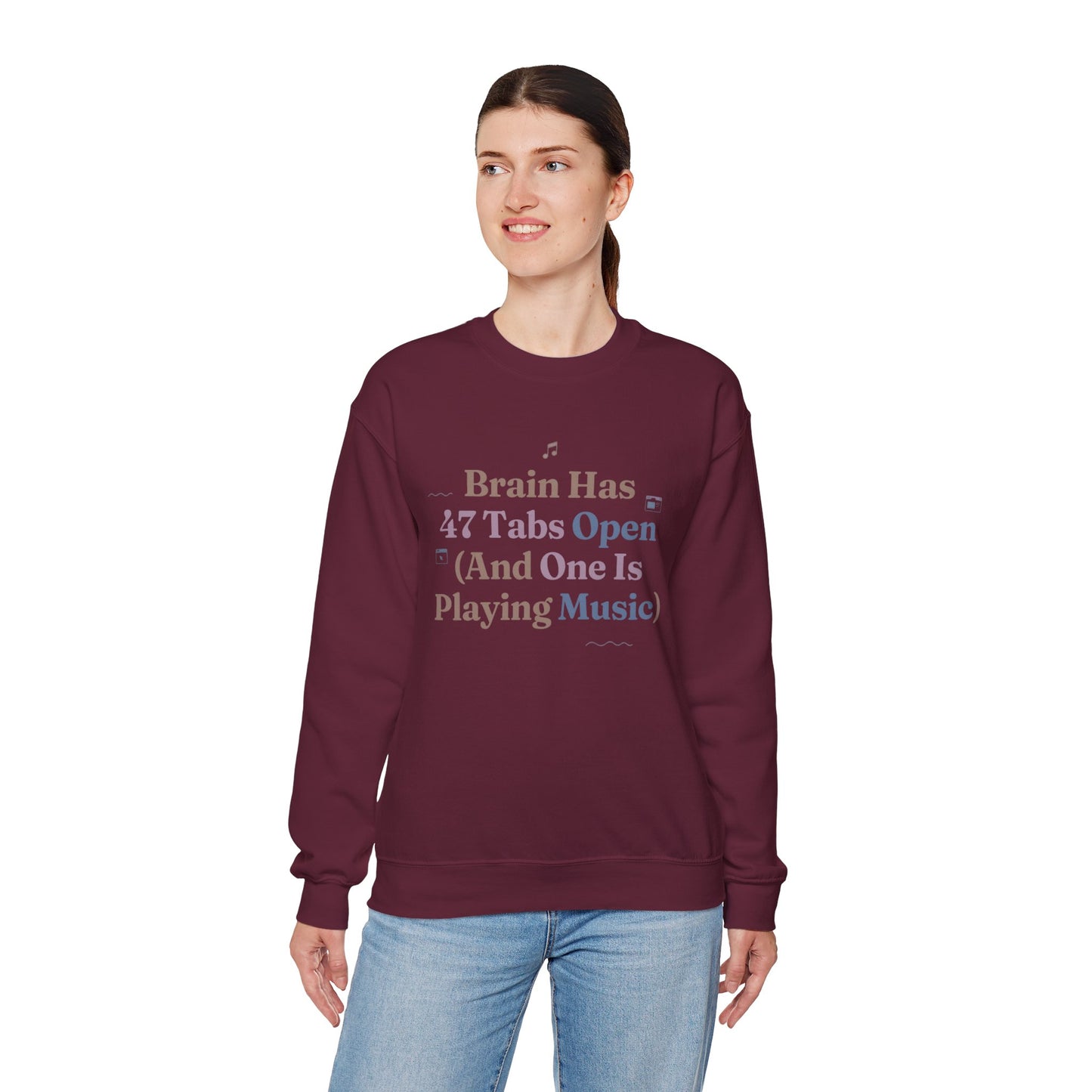 Hyperfocus Mode: '47 Tabs Open & Playing Music' Neurospicy Lofi Sweatshirt