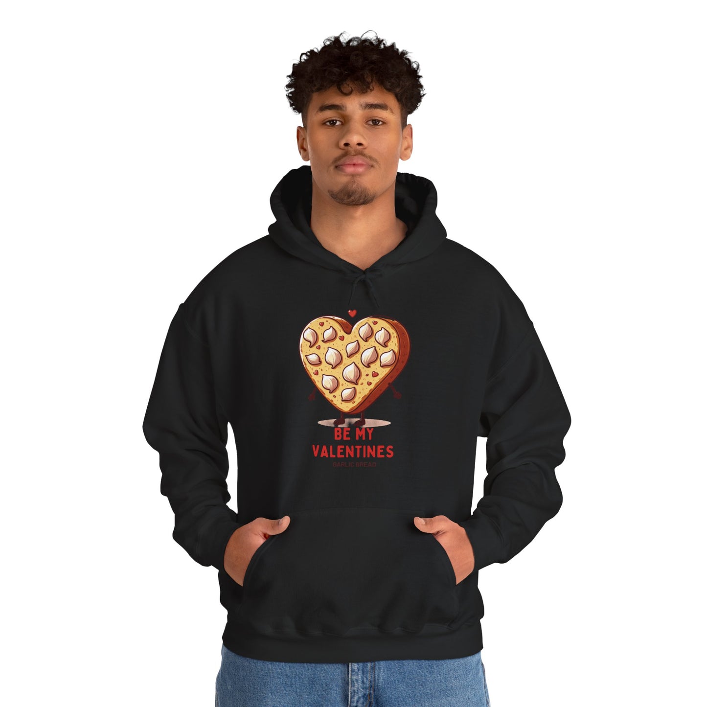 Garlic Bread Heart Hoodie Be My Valentines Unisex Sweatshirt - Funny Foodie Gift