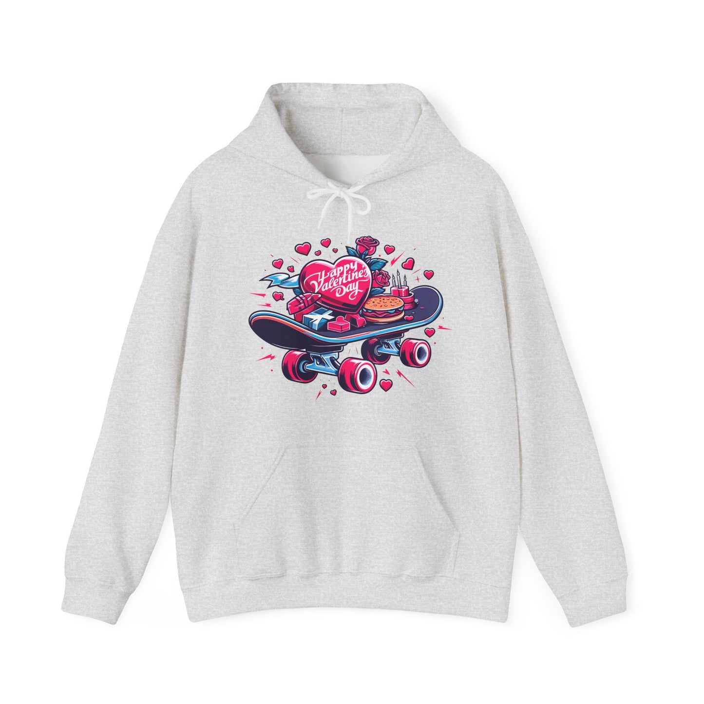 Skateboard Valentine's Hoodie | Edgy "Ride & Love" Graphic Sweatshirt | Funny Skater Gift