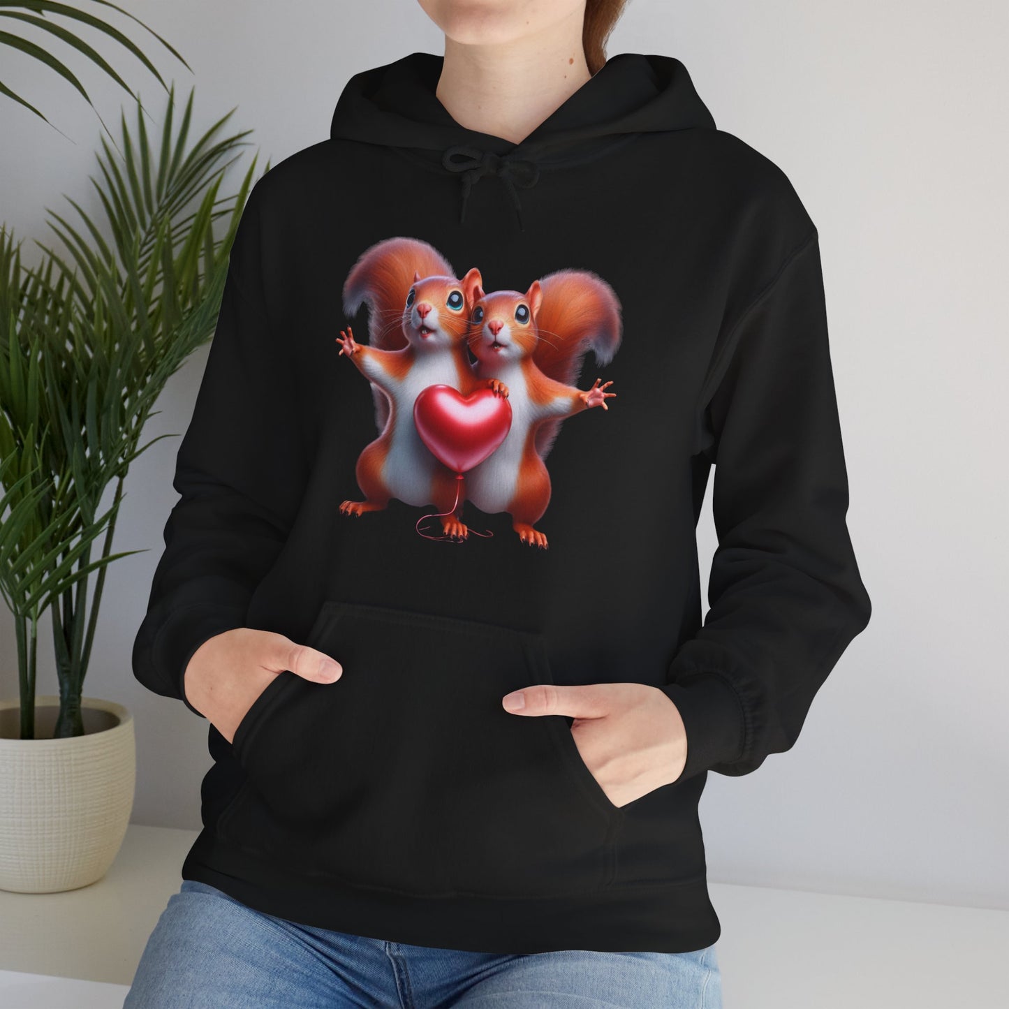 Squirrel Couple Heart Hoodie," "Cute Animal Hoodie