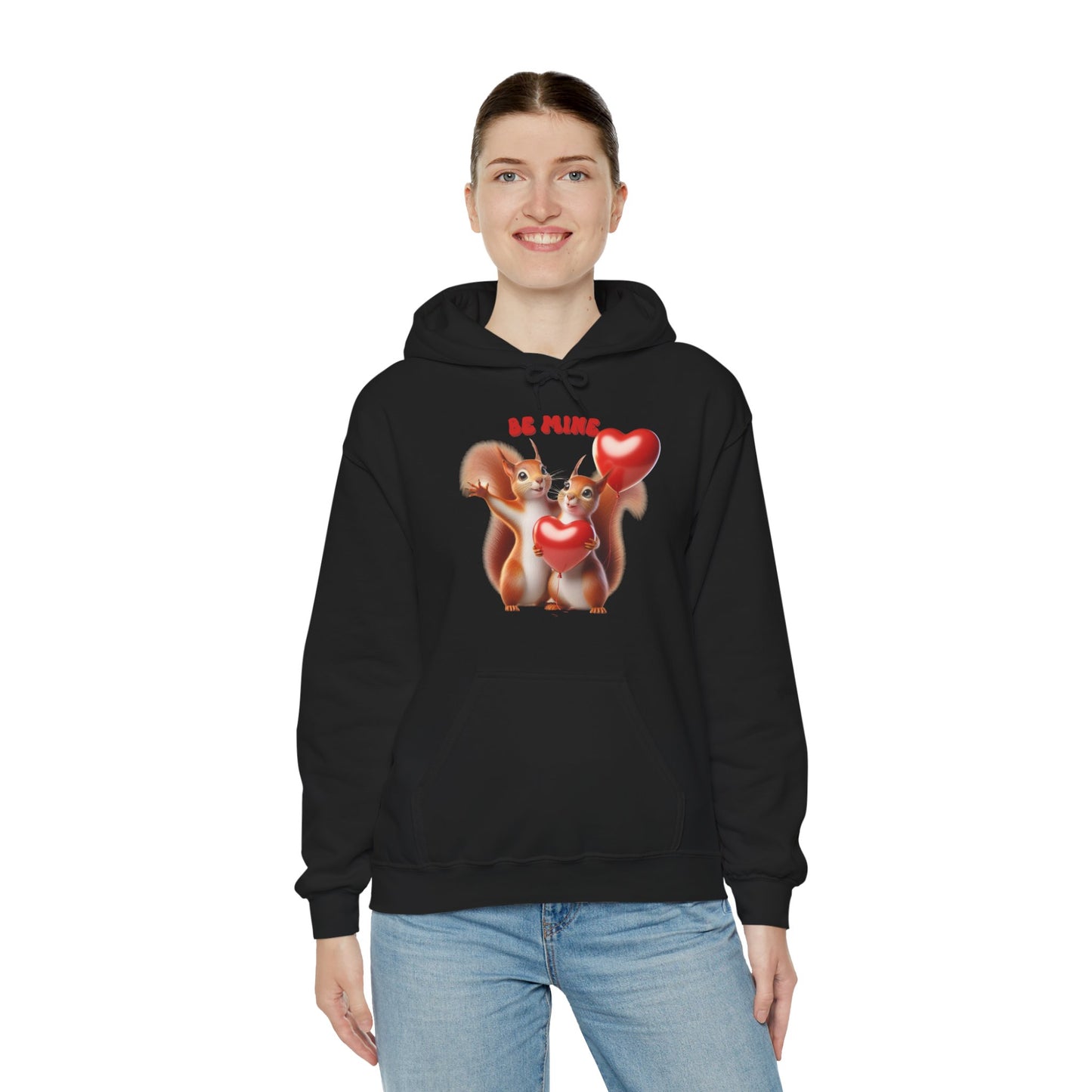 Nutty for You: "Be Mine" Squirrel Couple Love Heart Hoodie