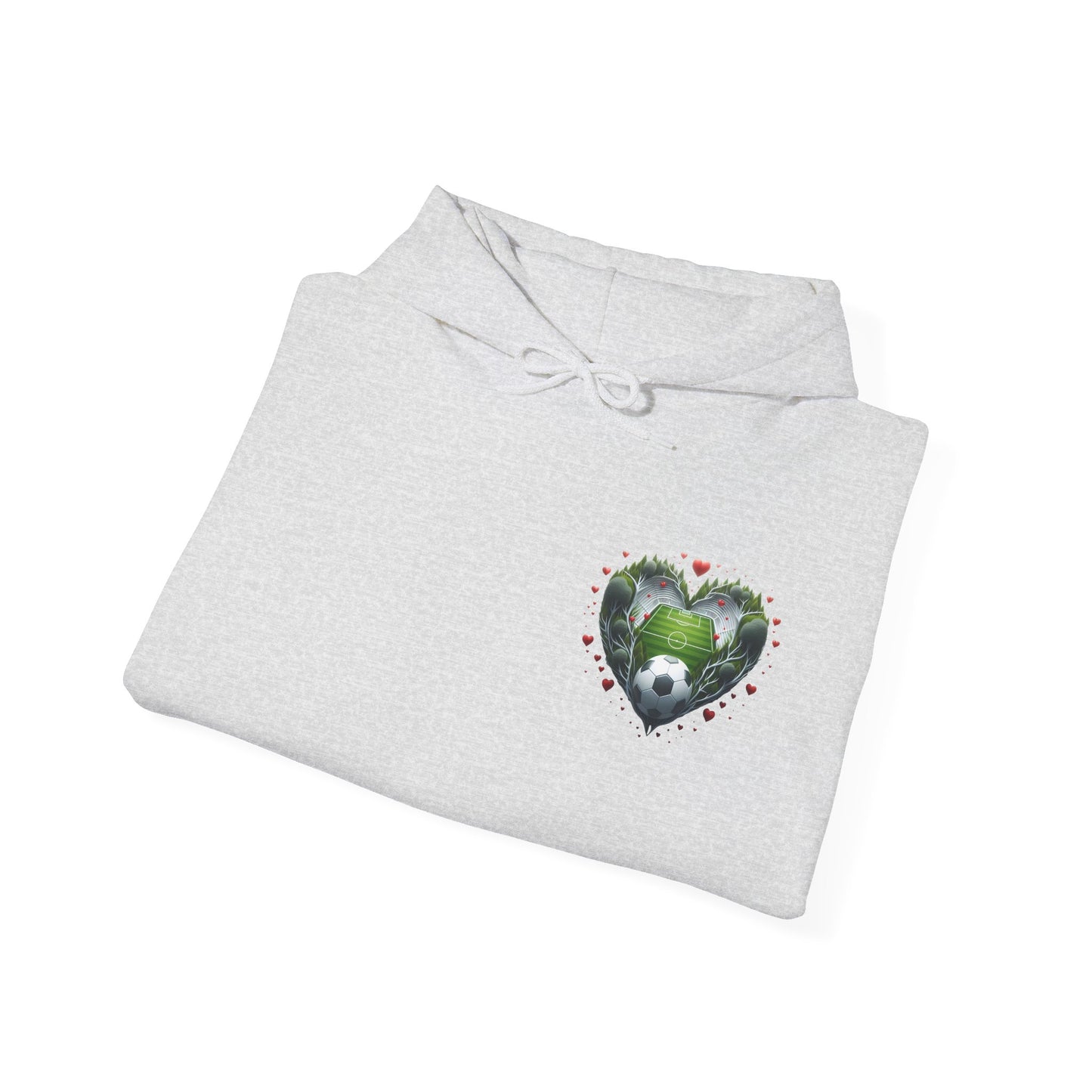 Aesthetic Soccer Field Heart Hoodie | Cute Football Lover Sports Sweatshirt