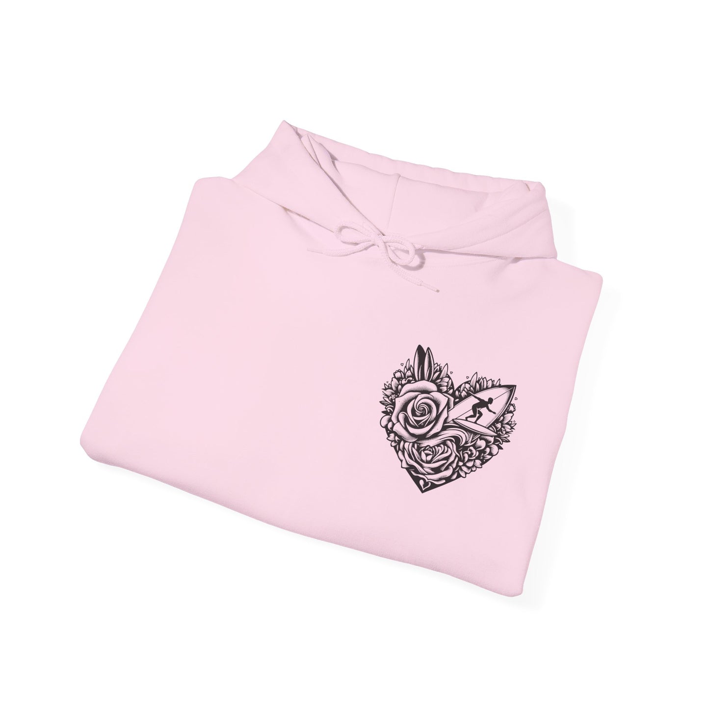 Viral Light Pink Fox Heart Hoodie - Cute Embroidered Animal Unisex Sweatshirt