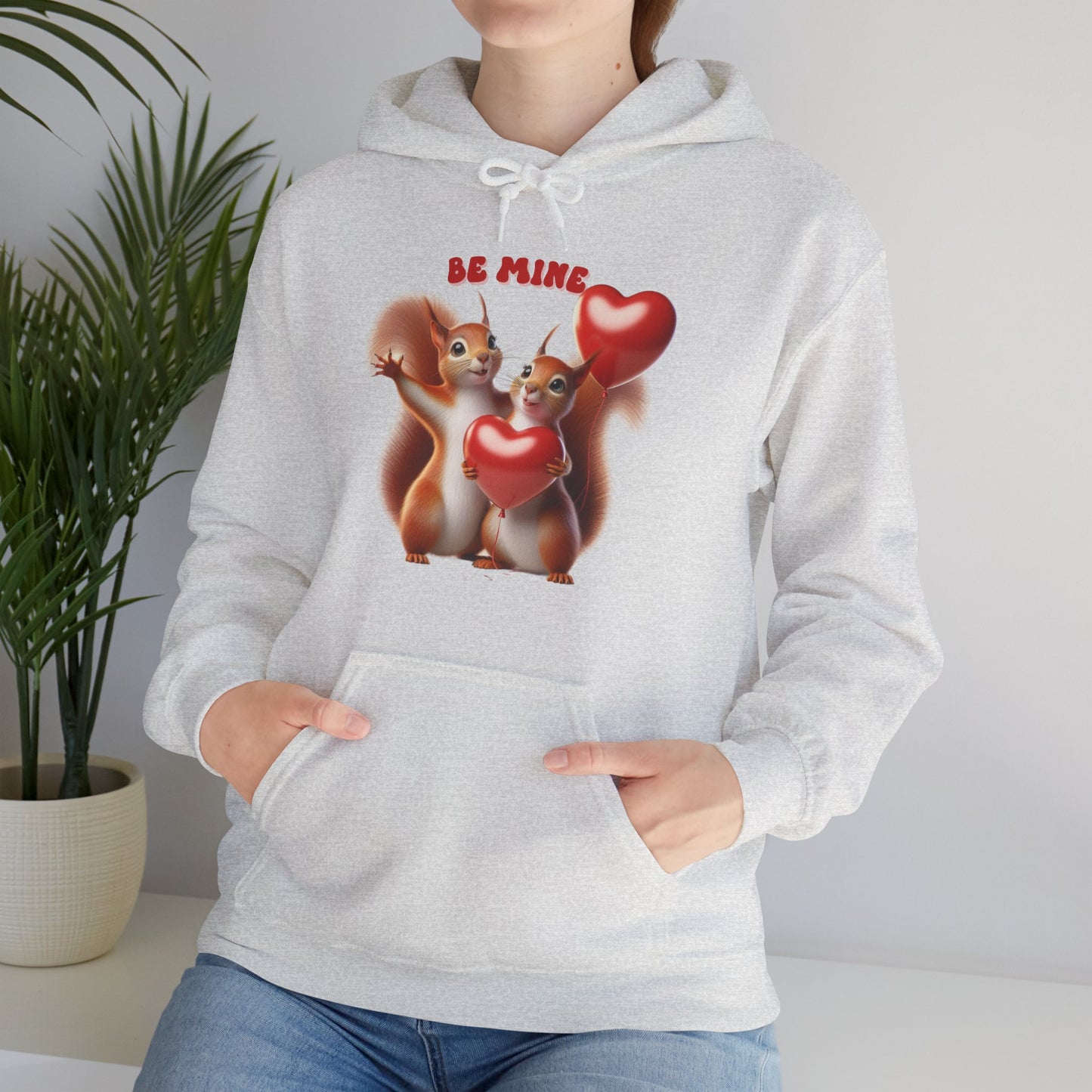 Nutty for You: "Be Mine" Squirrel Couple Love Heart Hoodie