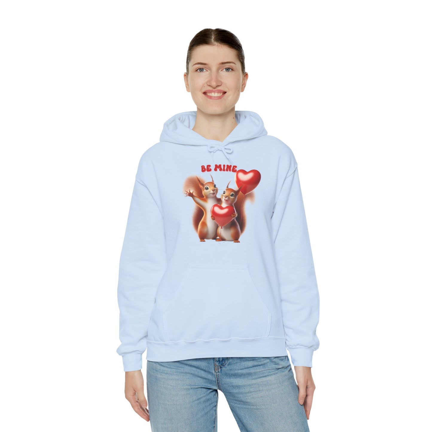 Nutty for You: "Be Mine" Squirrel Couple Love Heart Hoodie