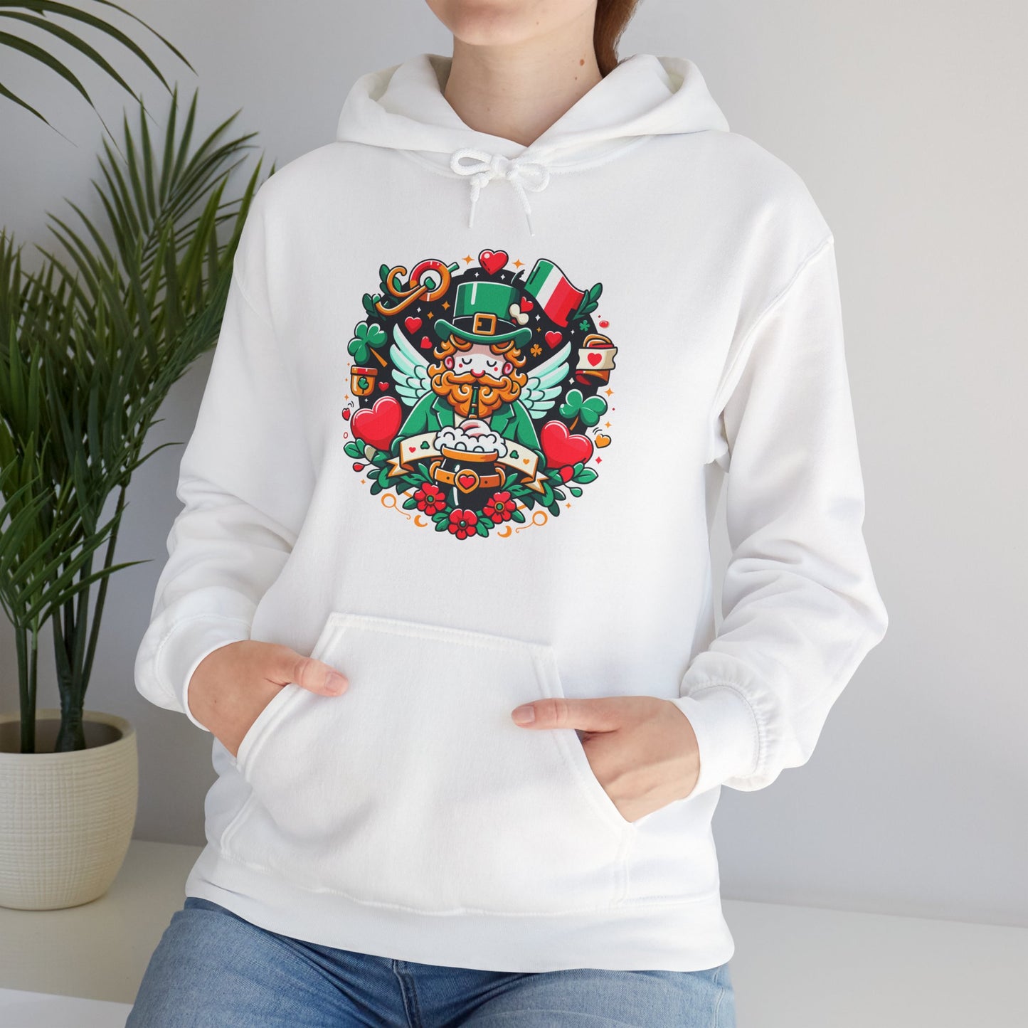 St Patricks Day Hoodie, Leprechaun Graphic Sweatshirt, Irish Celebration Pullover, Lucky Charm Unisex Apparel