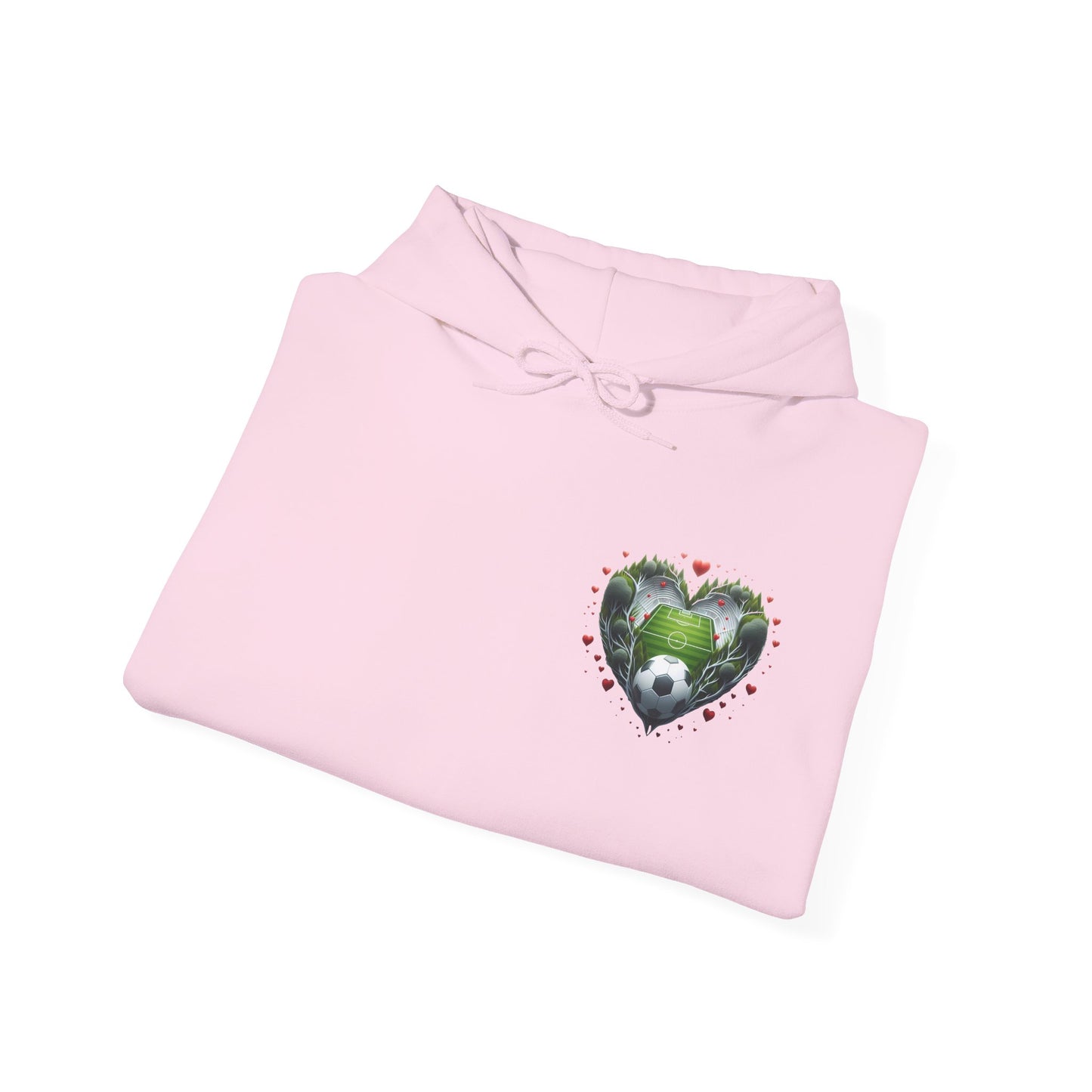 Aesthetic Soccer Field Heart Hoodie | Cute Football Lover Sports Sweatshirt