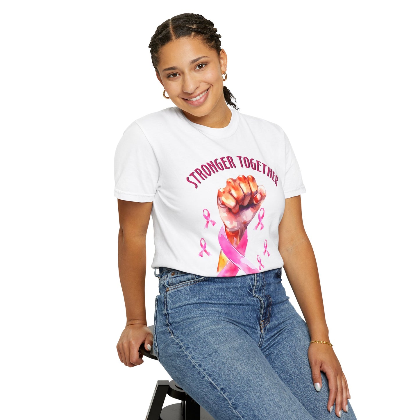 Empower Unity: Breast Cancer "Stronger Together" Comfort Colors Tee