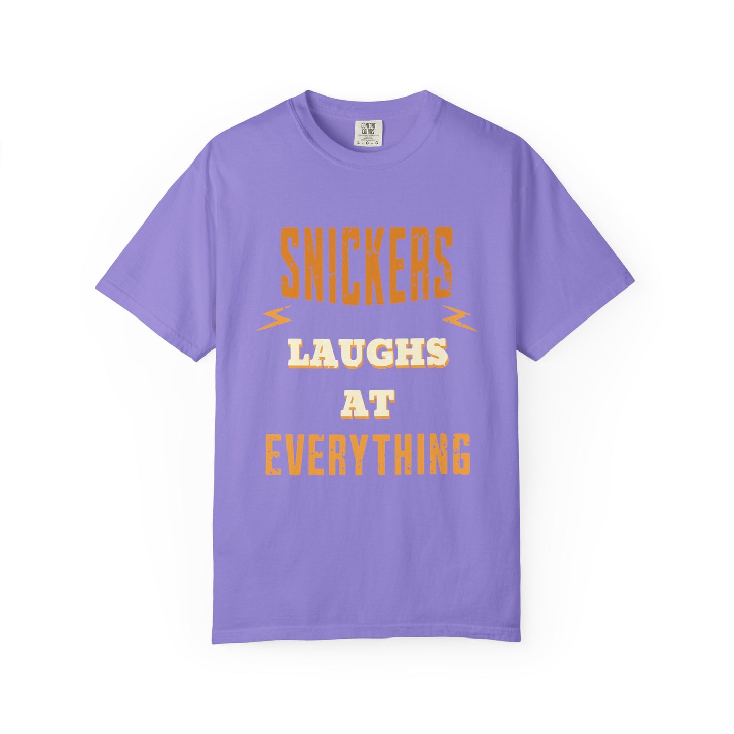 Cheerful 'Laughs at Everything' T-Shirt - coworker/friend Inspired Humorous Fun Shirt