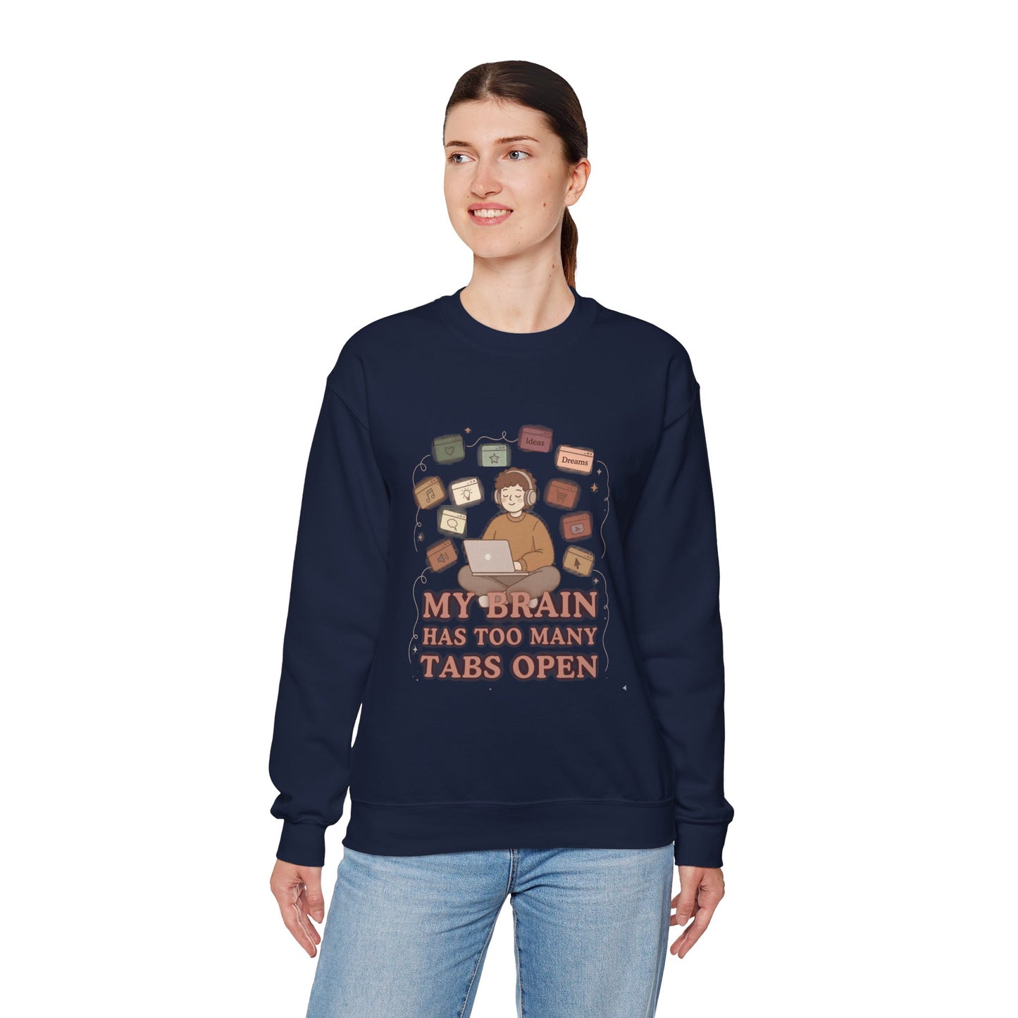 The "Balanced Chaos" Earth Tone ADHD Crewneck