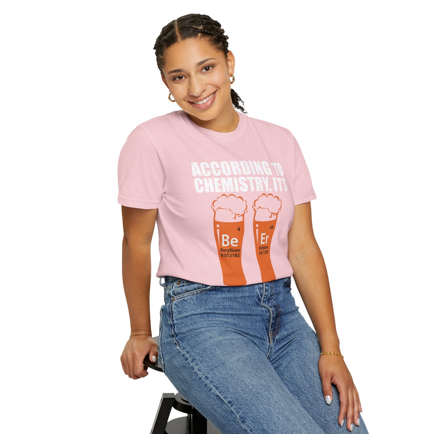 Viral Science BeEr Chemistry T-Shirt - Periodic Table Elements Graphic Comfort Colors Ring Spun Cotton Tee - Gift for Science Nerds