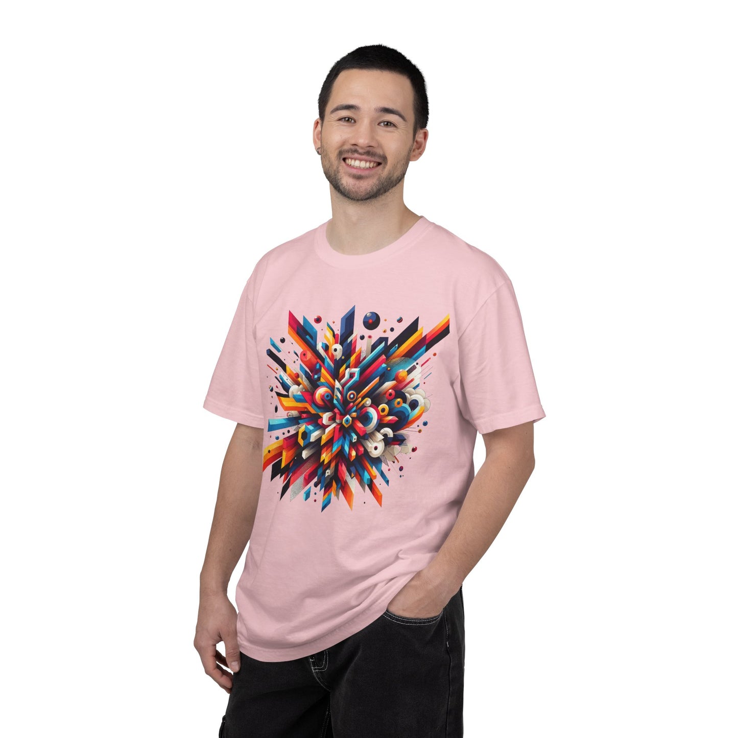 Abstract Art Energy Shirt | Comfort Colors 1717 | Vibrant Geometric Explosion Tee | Soft Washed Garment Dyed Cotton | Artistic Streetwear