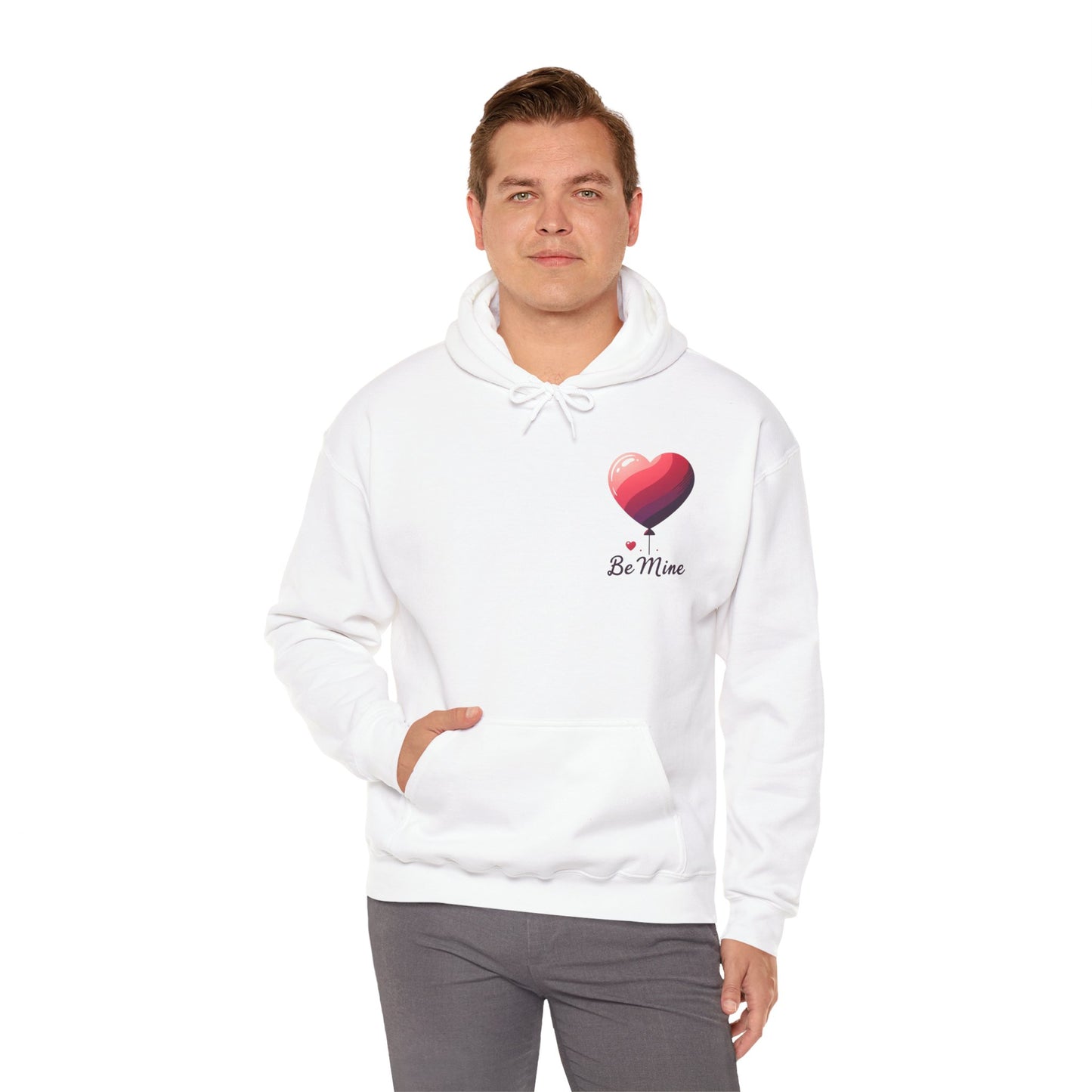 Minimalist Be Mine Valentine Heart Balloon Hoodie | Aesthetic Romantic Couple Sweatshirt