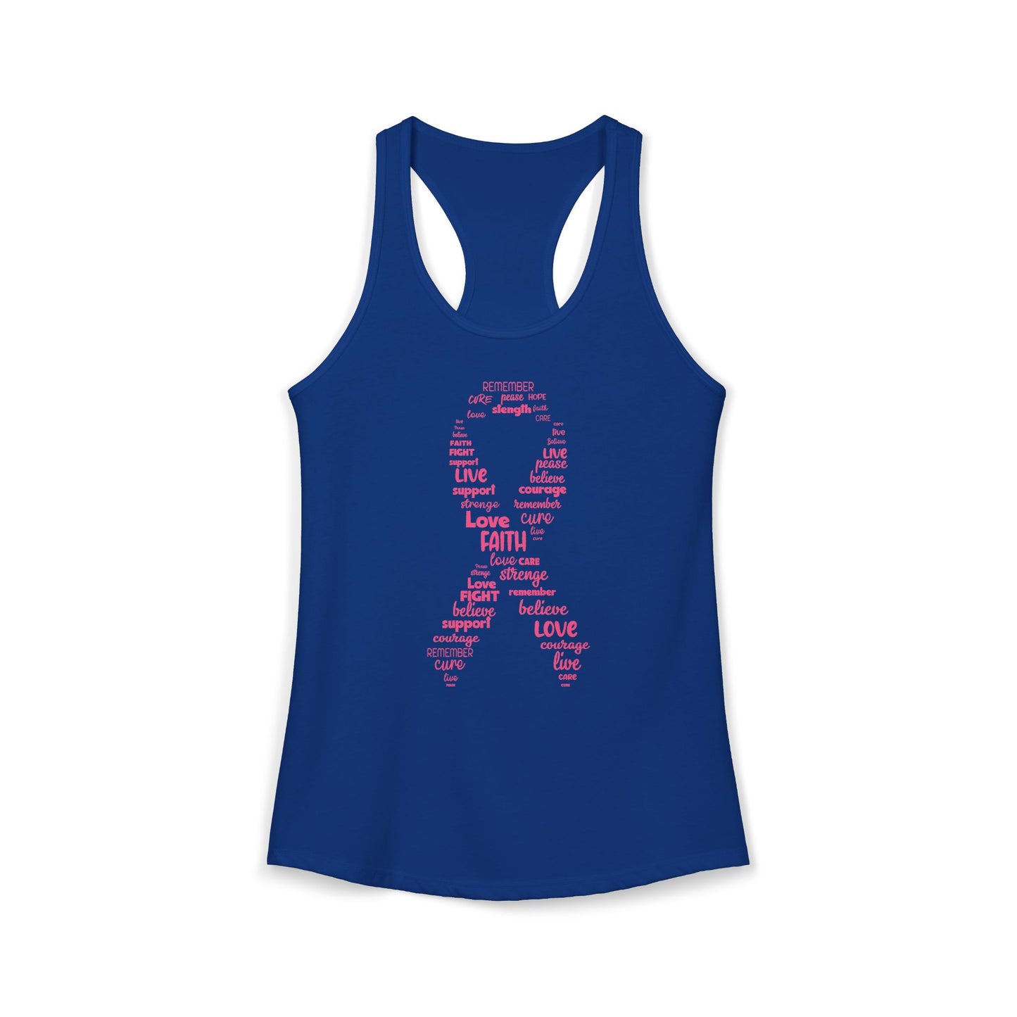 Empowerment Pink Ribbon Tank Top | Cancer Awareness Racerback | "Hope & Strength" Survivor Shirt