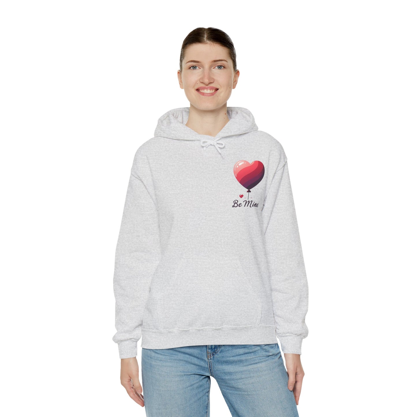 Minimalist Be Mine Valentine Heart Balloon Hoodie | Aesthetic Romantic Couple Sweatshirt