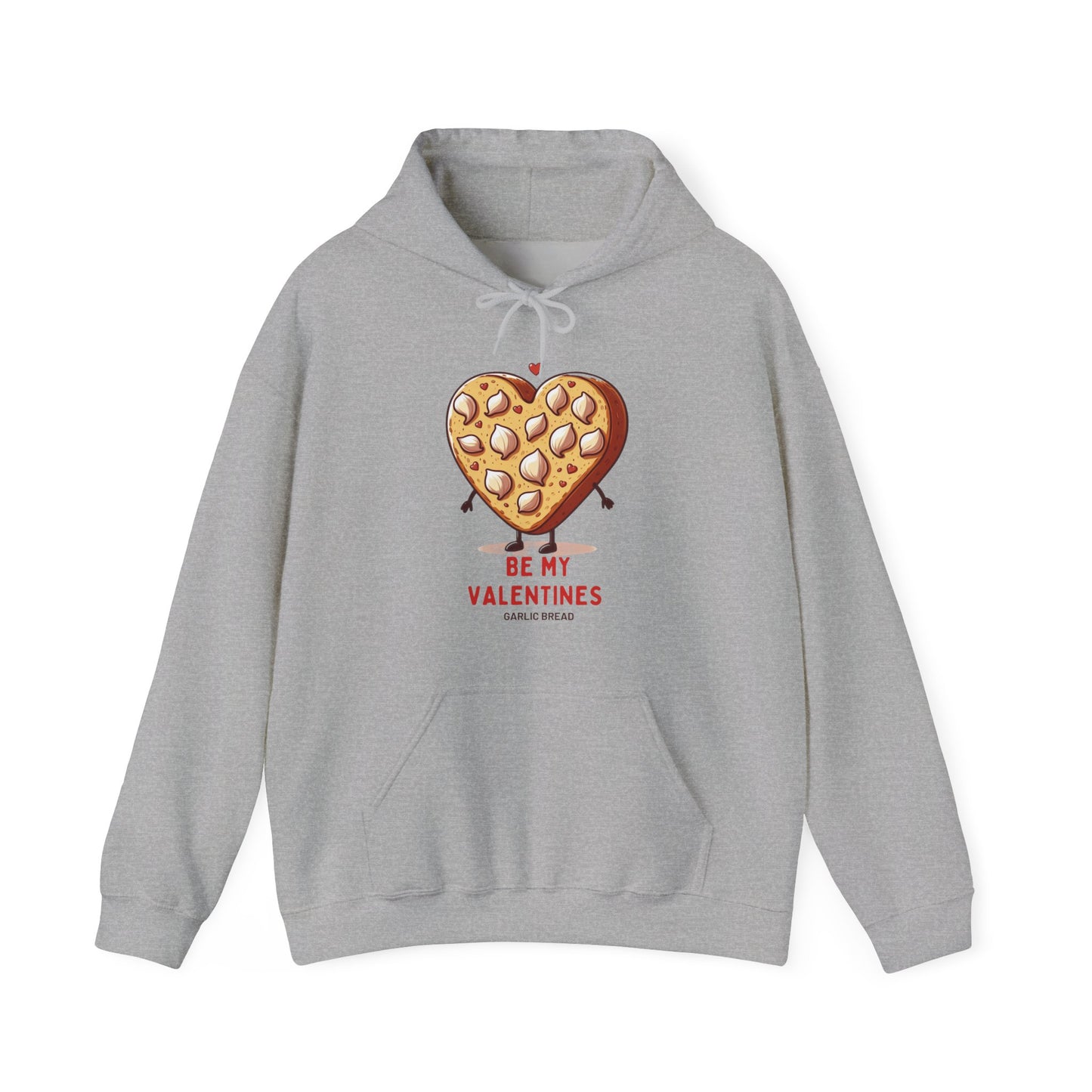 Garlic Bread Heart Hoodie Be My Valentines Unisex Sweatshirt - Funny Foodie Gift