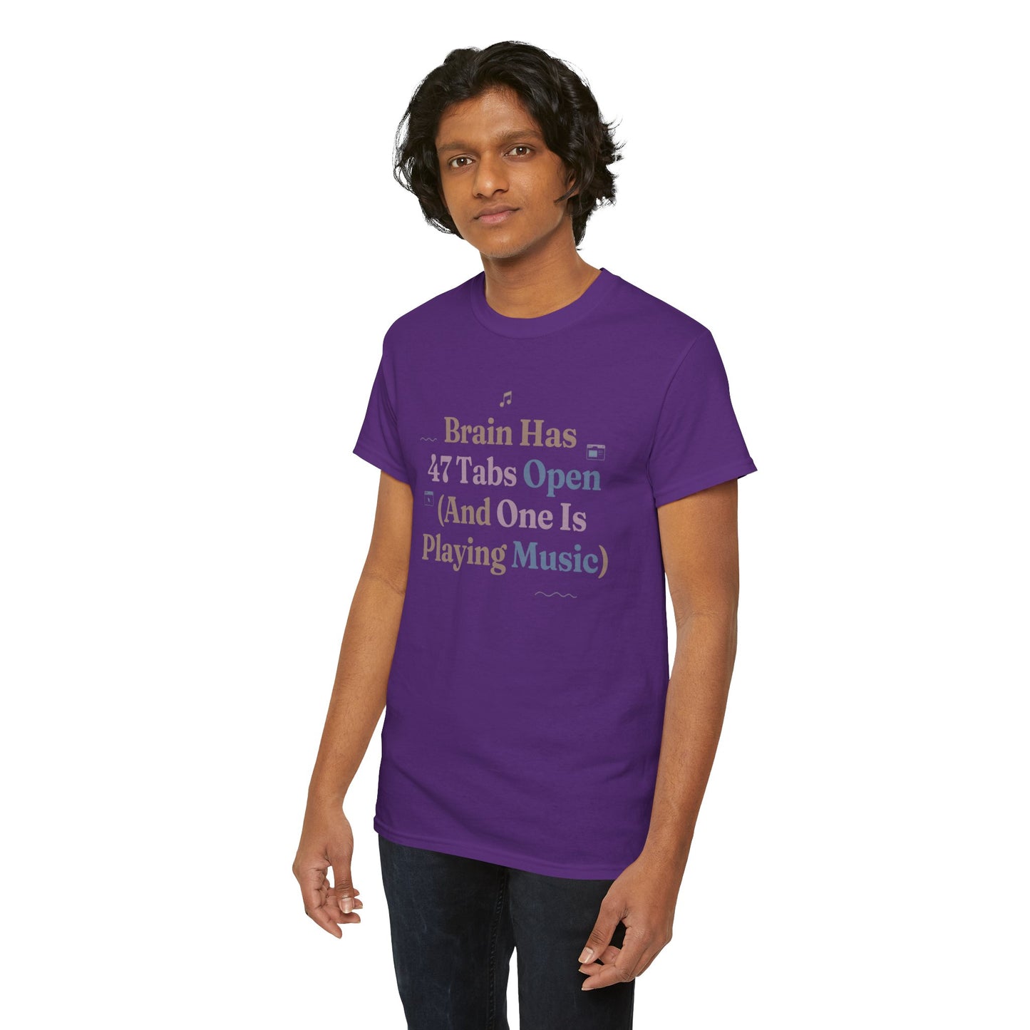 ADHD Lofi Aesthetic: 'Brain Has 47 Tabs Open (And One Is Playing Music)' Graphic Tee