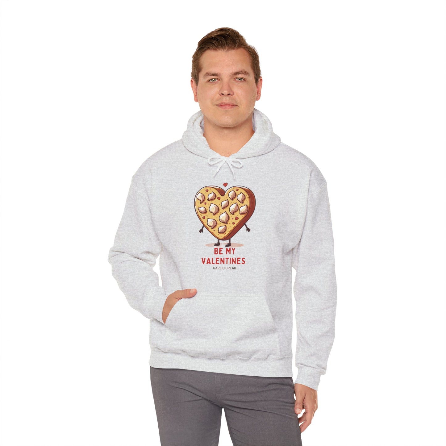 Garlic Bread Heart Hoodie Be My Valentines Unisex Sweatshirt - Funny Foodie Gift