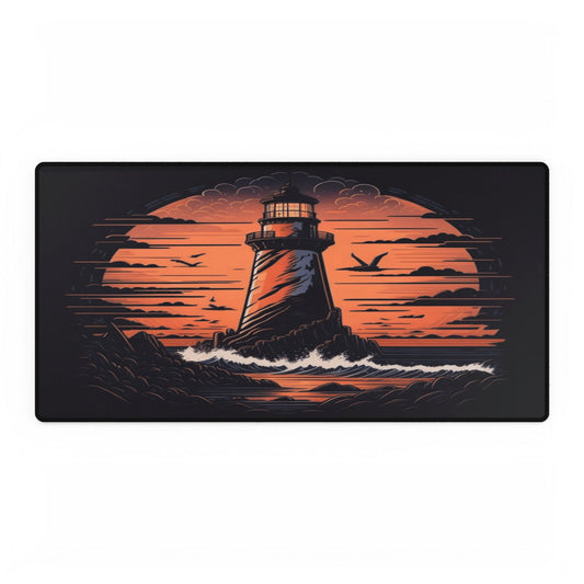 Nautical Lighthouse Ocean Scene Coastal Sunset